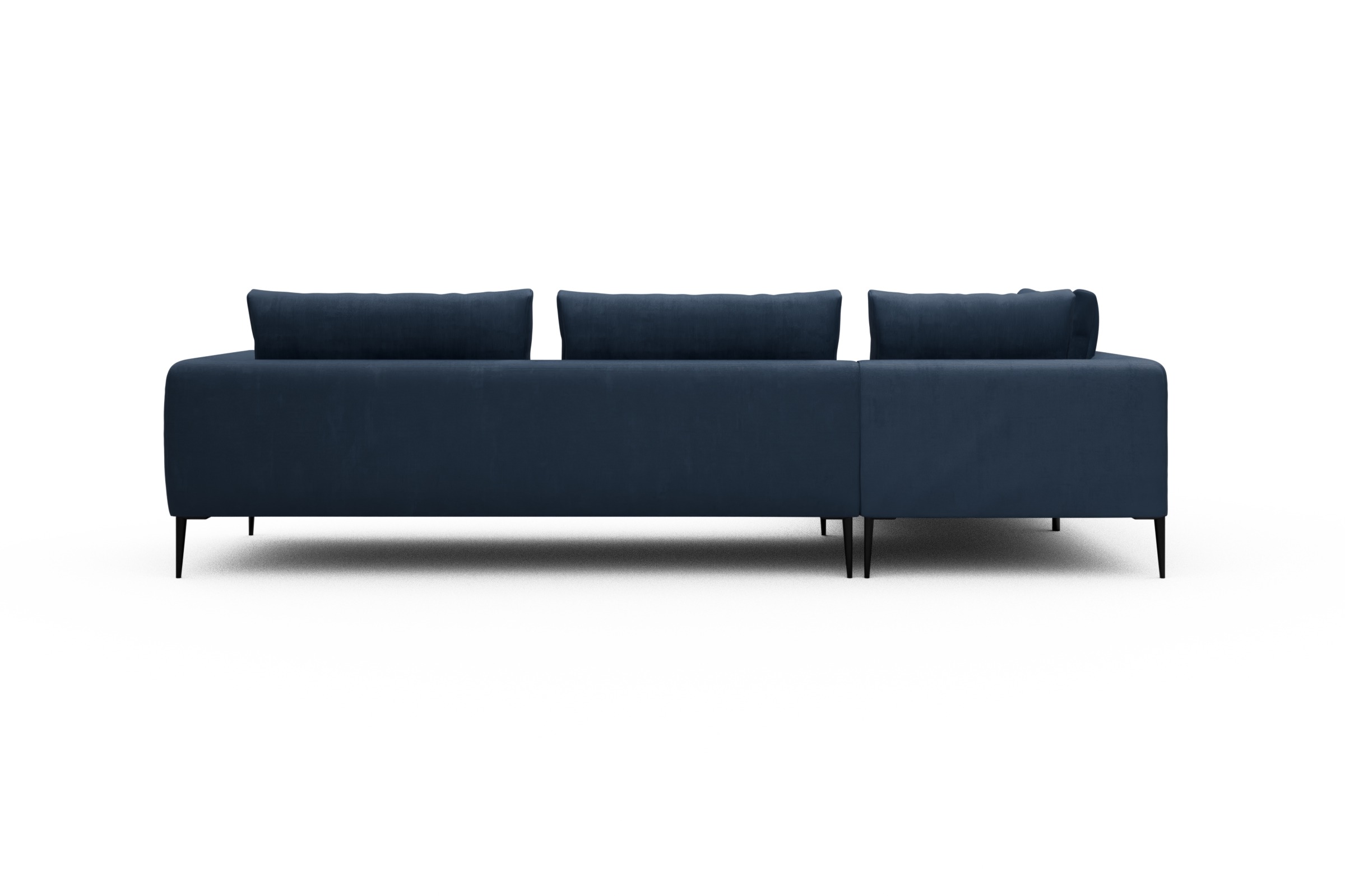 Ecksofa Paul Relax-Ecke rechts mit 3-Sitzer Cordufine-Royal-Blue