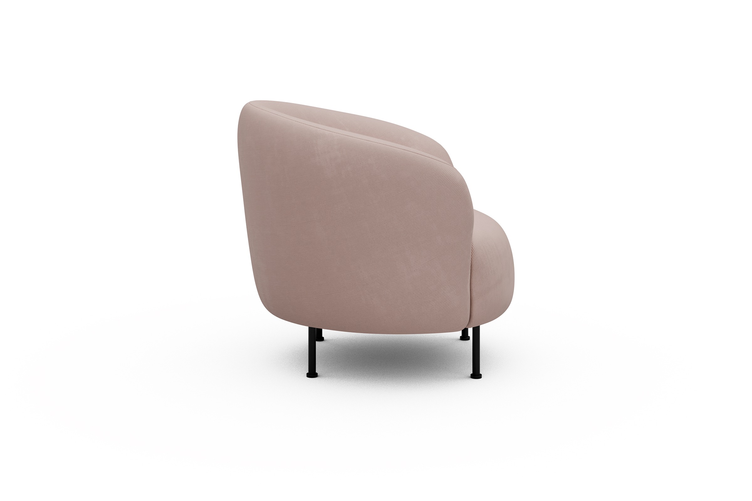Sessel Ronda Metallbeine Schwarz Cordufine-Blush