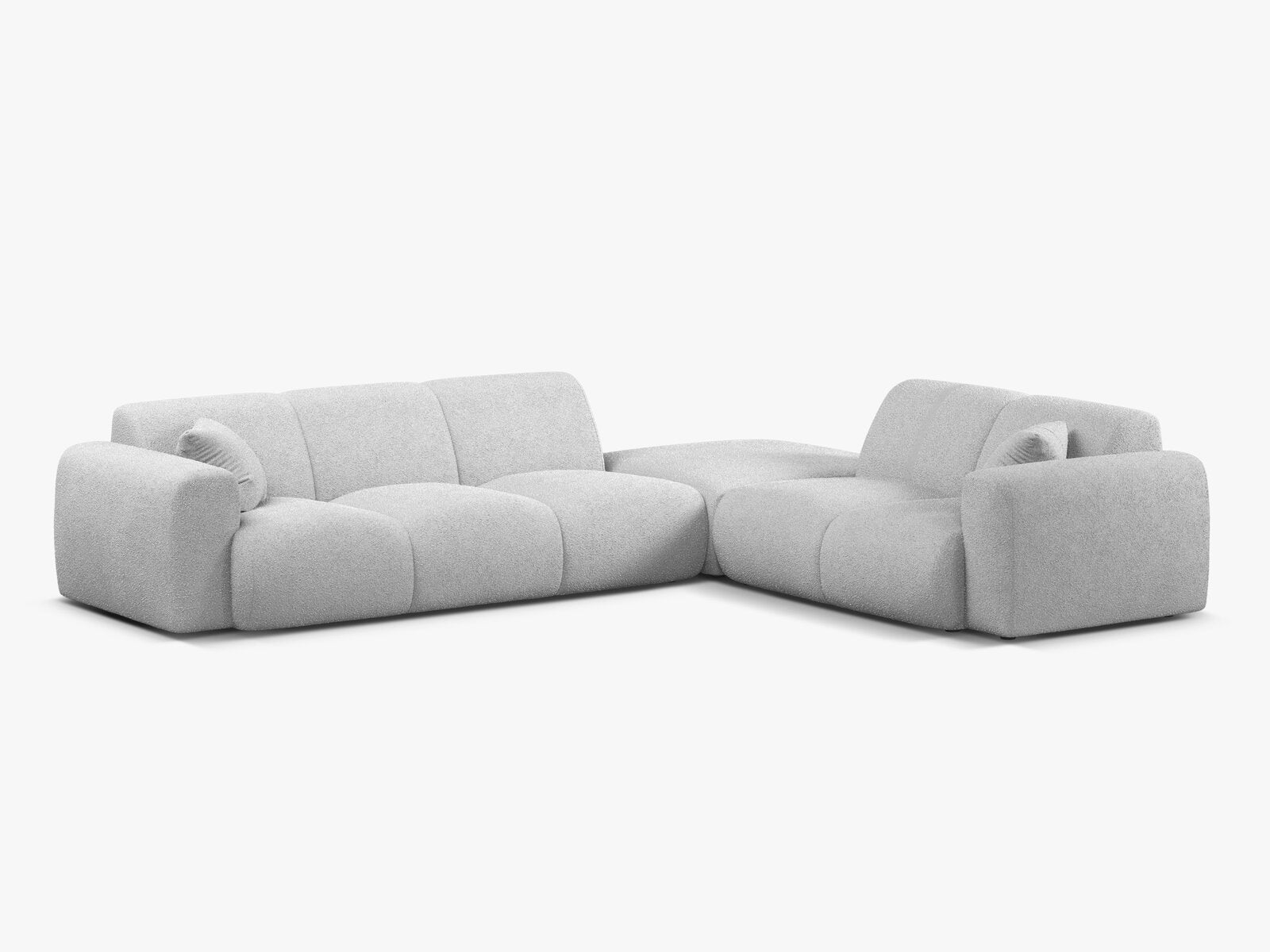 Micadoni Ecksofa Molino 6-Sitzer Rechts Boucle Baloo Hellgrau