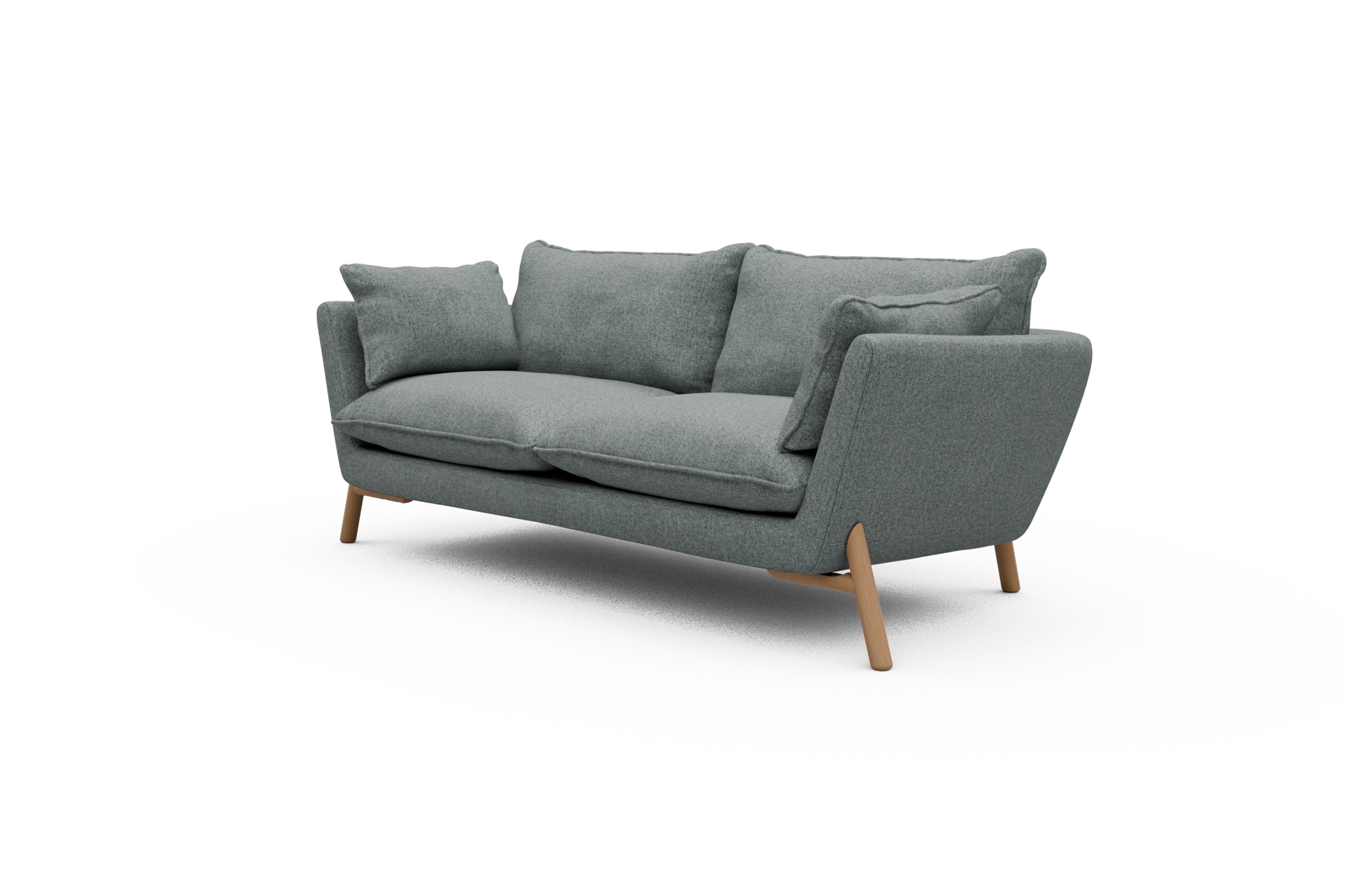 Sofa Emil PREMIUM 2-Sitzer Beinfarbe Eiche Natur Casone-Light-Mixed-Green
