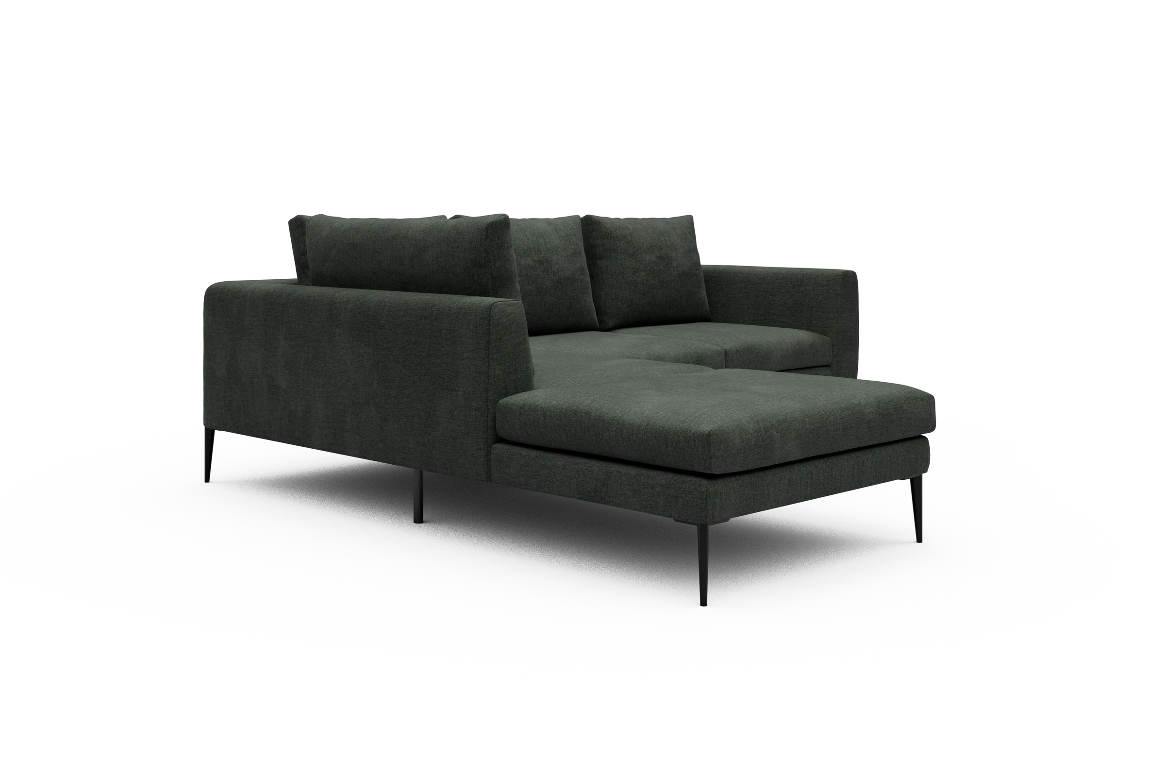 Ecksofa Paul Relax-Ecke links mit 2-Sitzer Aivi-Pine-Green