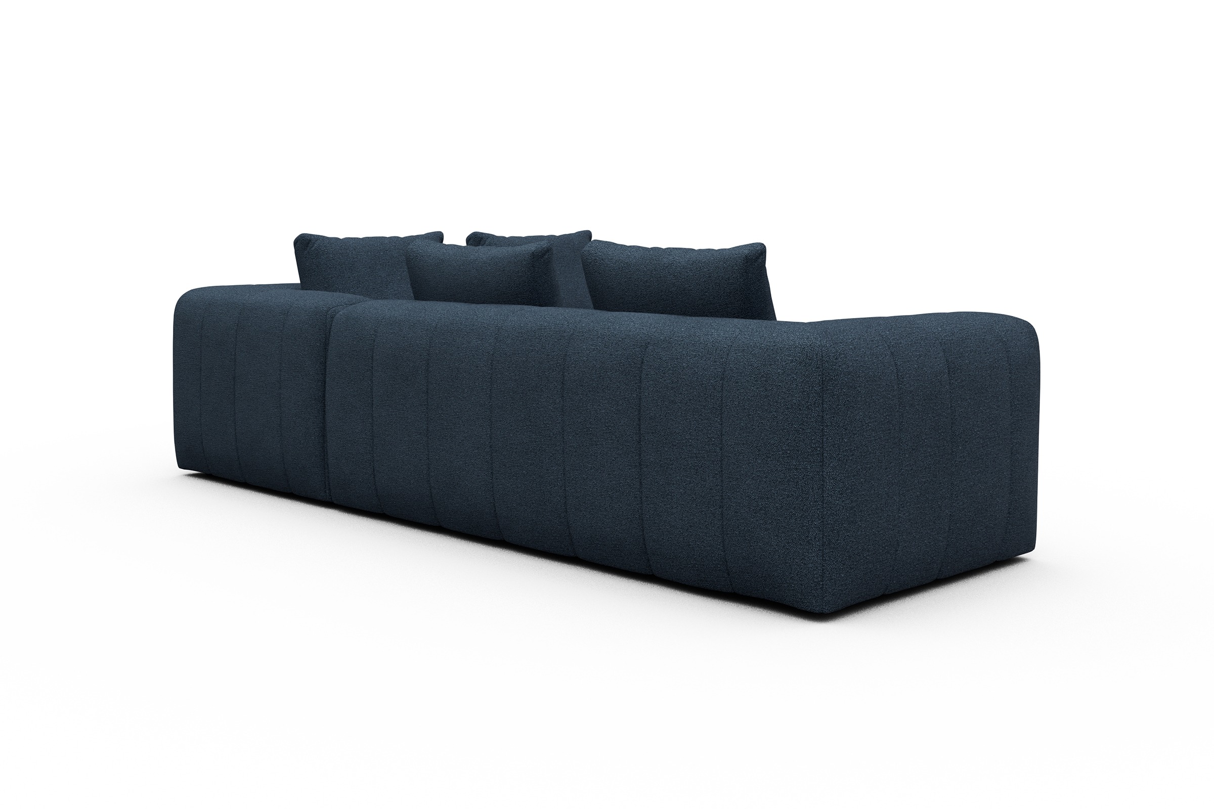 Ecksofa Hugo 2x 2,5-Sitzer Armlehne links Boucle-Blue