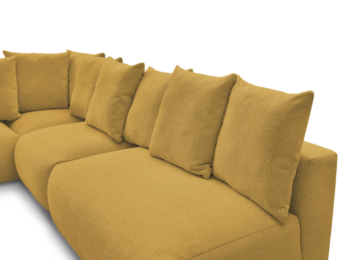 Bobochic Voltaire Ecksofa 322 × 268 cm Melange-Stoff Gelb Ecke links