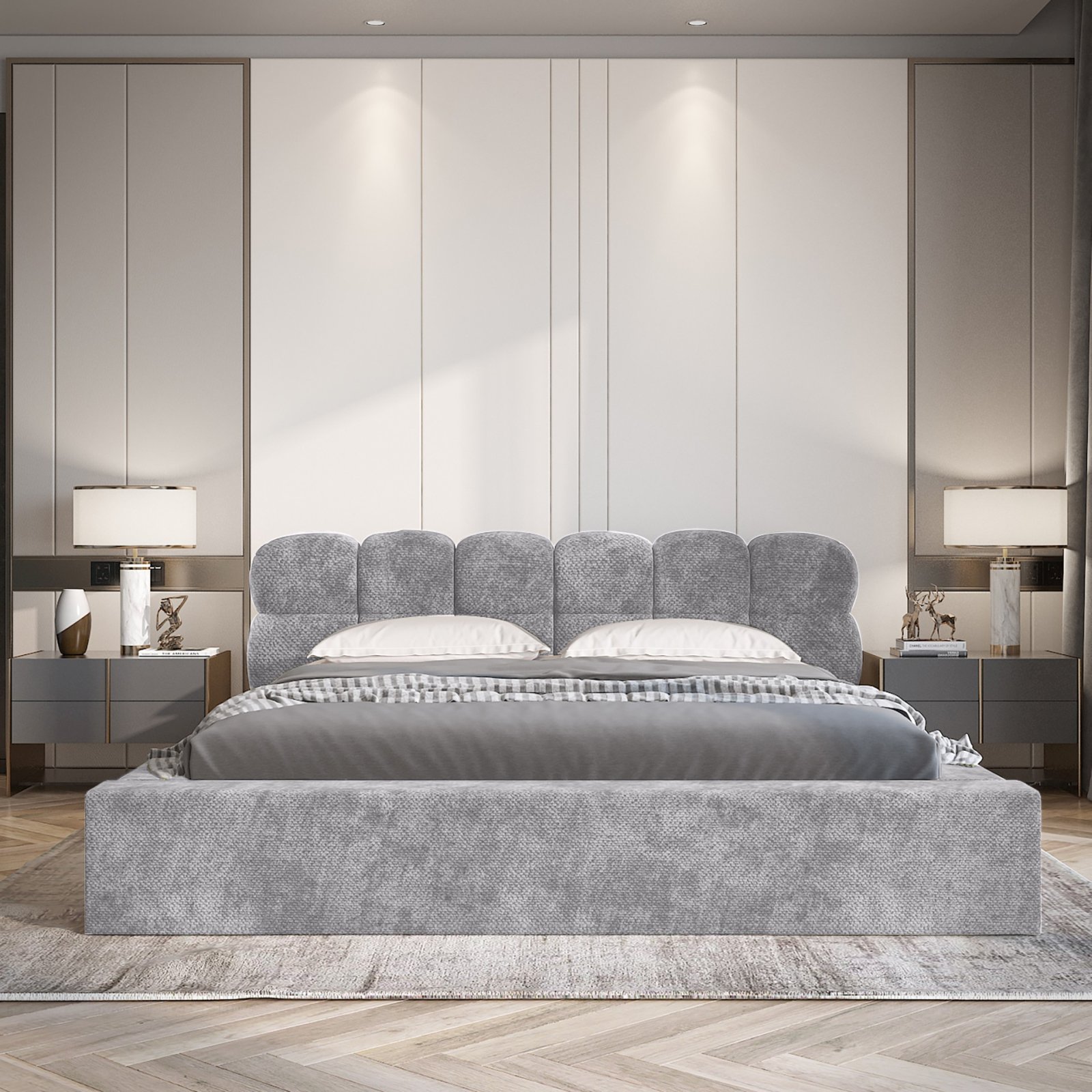 Polsterbett Vento-New Chenille 160x200 mit Metallrahmen Tender Way 85