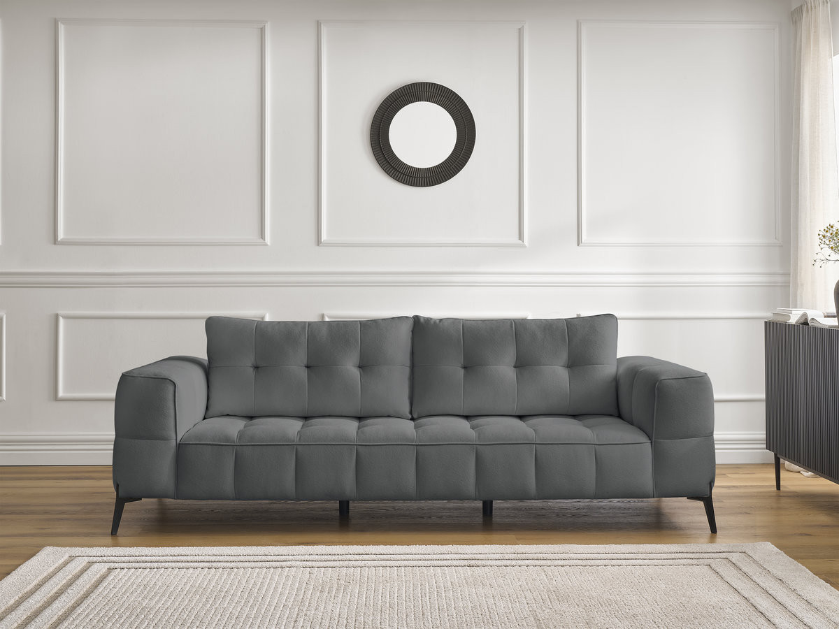 Bobochic Anis Sofa 3-Sitzer Strukturstoff Dunkelgrau
