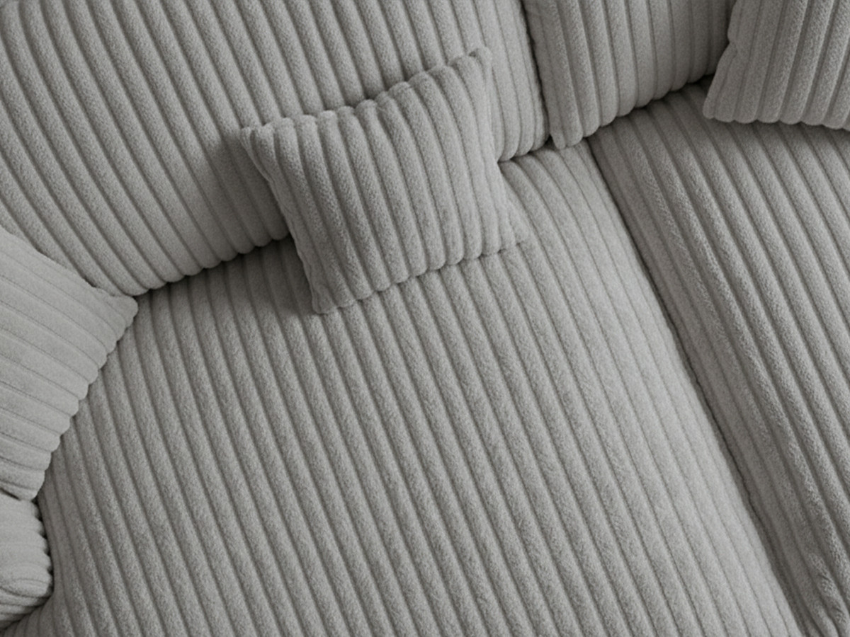 Bobochic Belem Sofa 3-Sitzer Breitcord weich Dunkelgrau