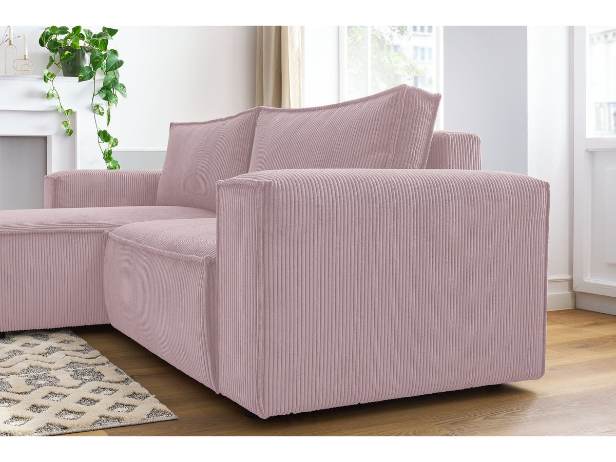 Bobochic Nihad Ecksofa Cordsamt Violett Ecke links