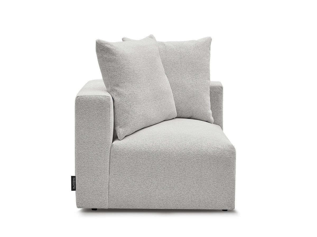 Bobochic Voltaire Eckmodul Melange-Stoff Hellgrau Ecke links