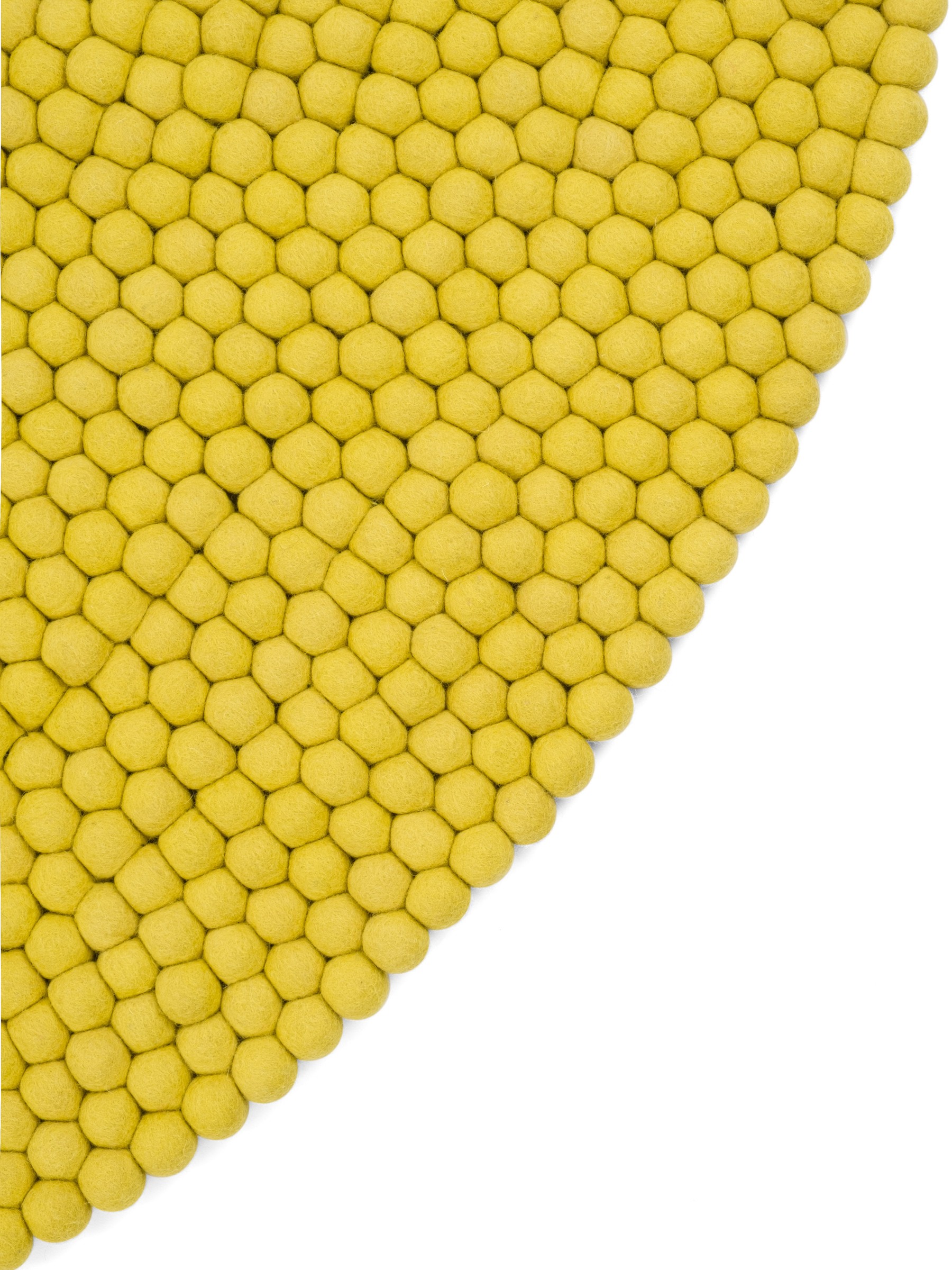 myfelt Kata Filzkugelteppich Gelbgrün rund Ø 50 cm