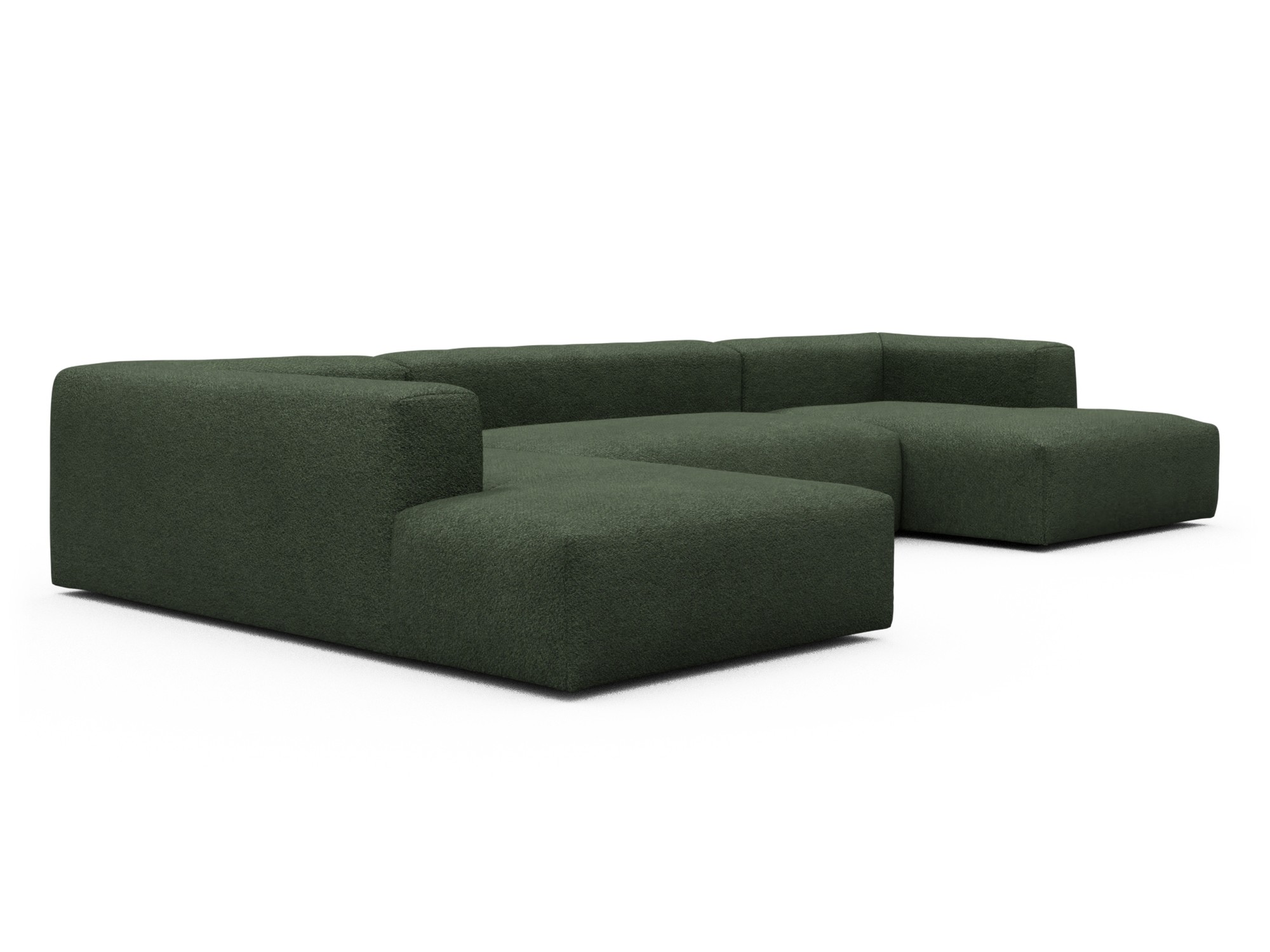 Skandi Home Wohnlandschaft Fred Relax-Ecke links mit 2-Sitzer und Chaiselongue rechts Vanora-Deep-Green moebelfaktor
