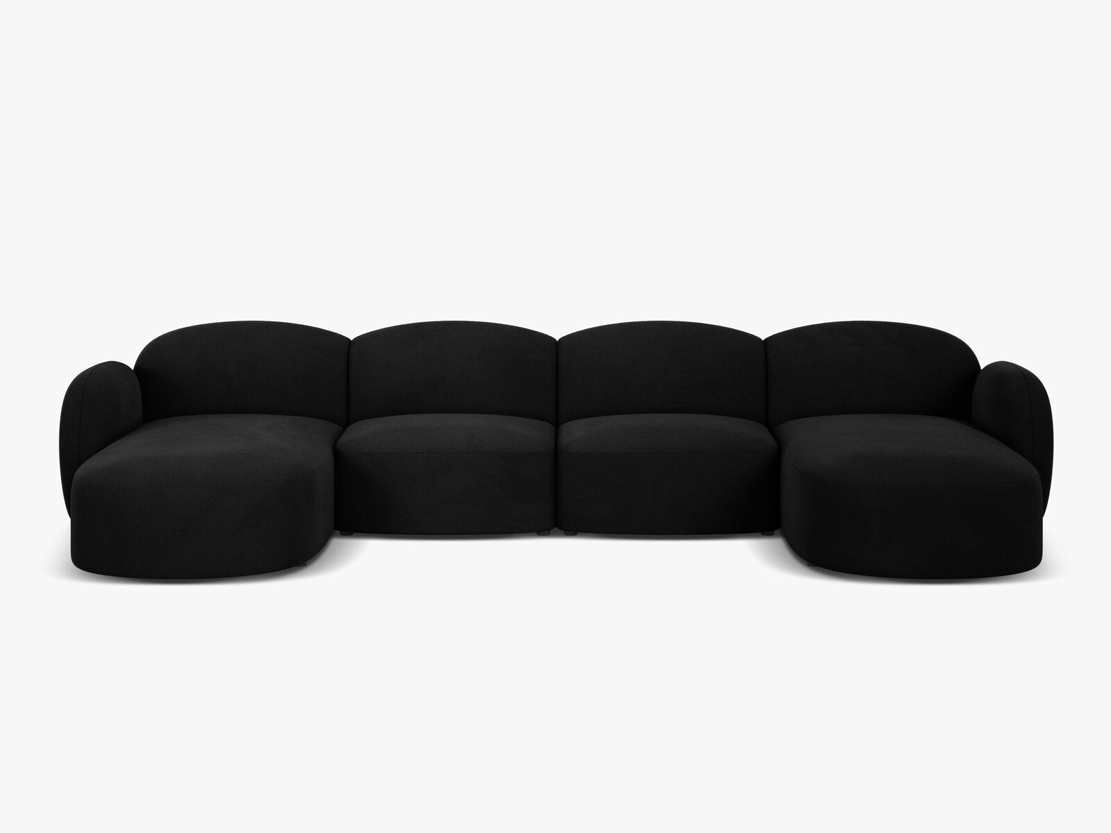 Micadoni Panorama Sofa Blair 6-Sitzer Samt Casino Schwarz