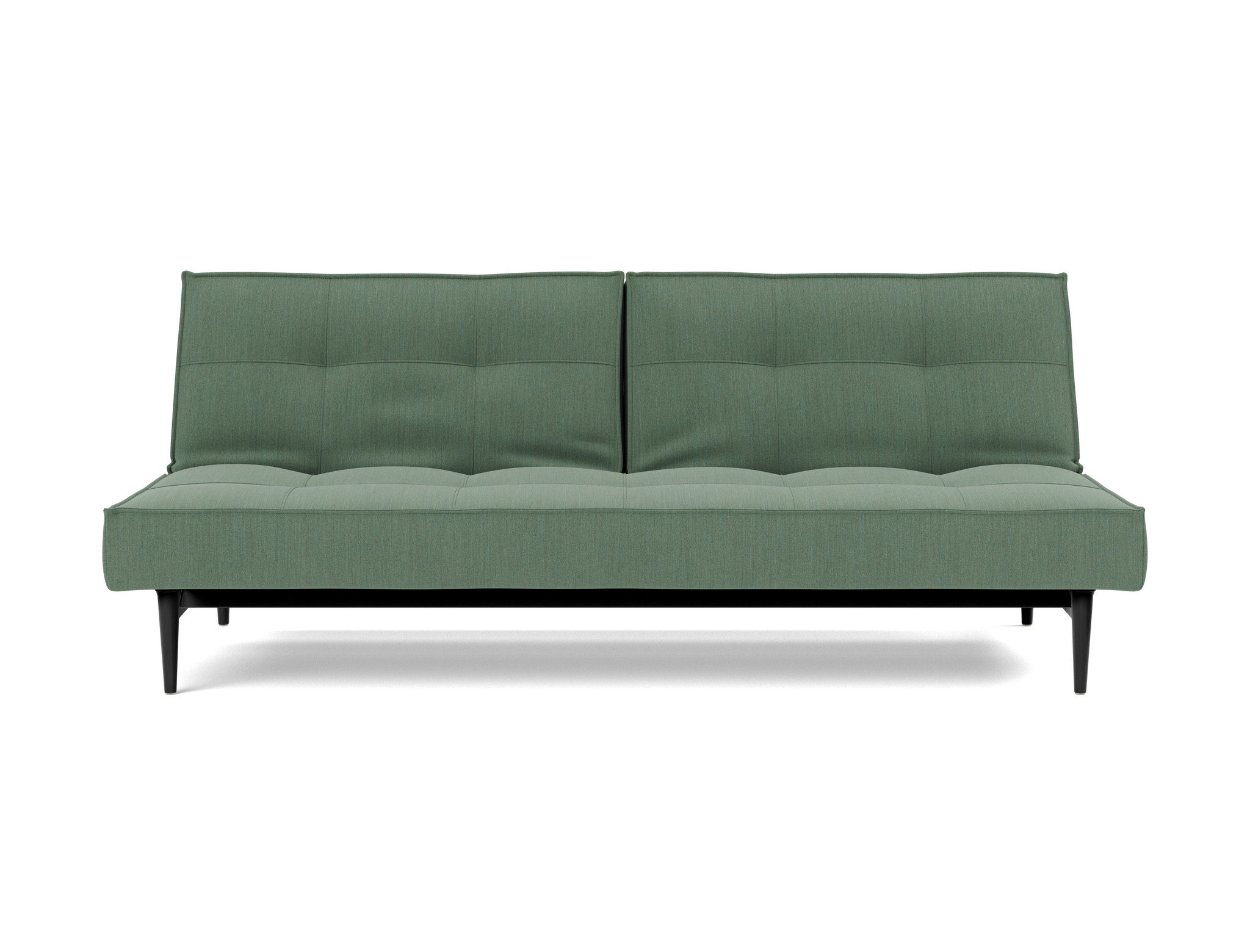 Schlafsofa Splitback Flachgewebe Elegance 518-Green Beine Styletto Eiche schwarz