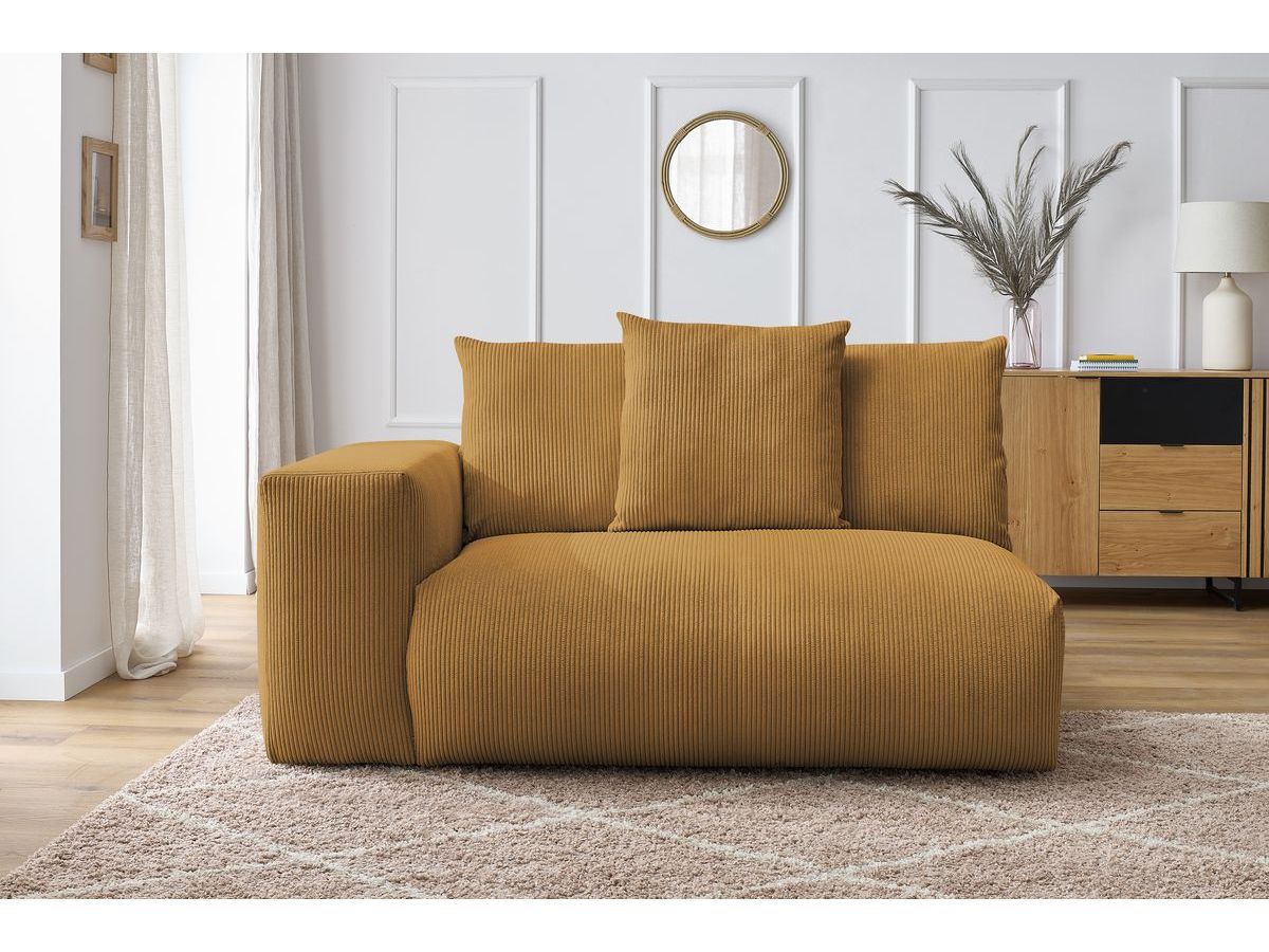 Bobochic Voltaire Sofamodul 2-Sitzer 178 × 100 cm Cordsamt Gelb Ecke links