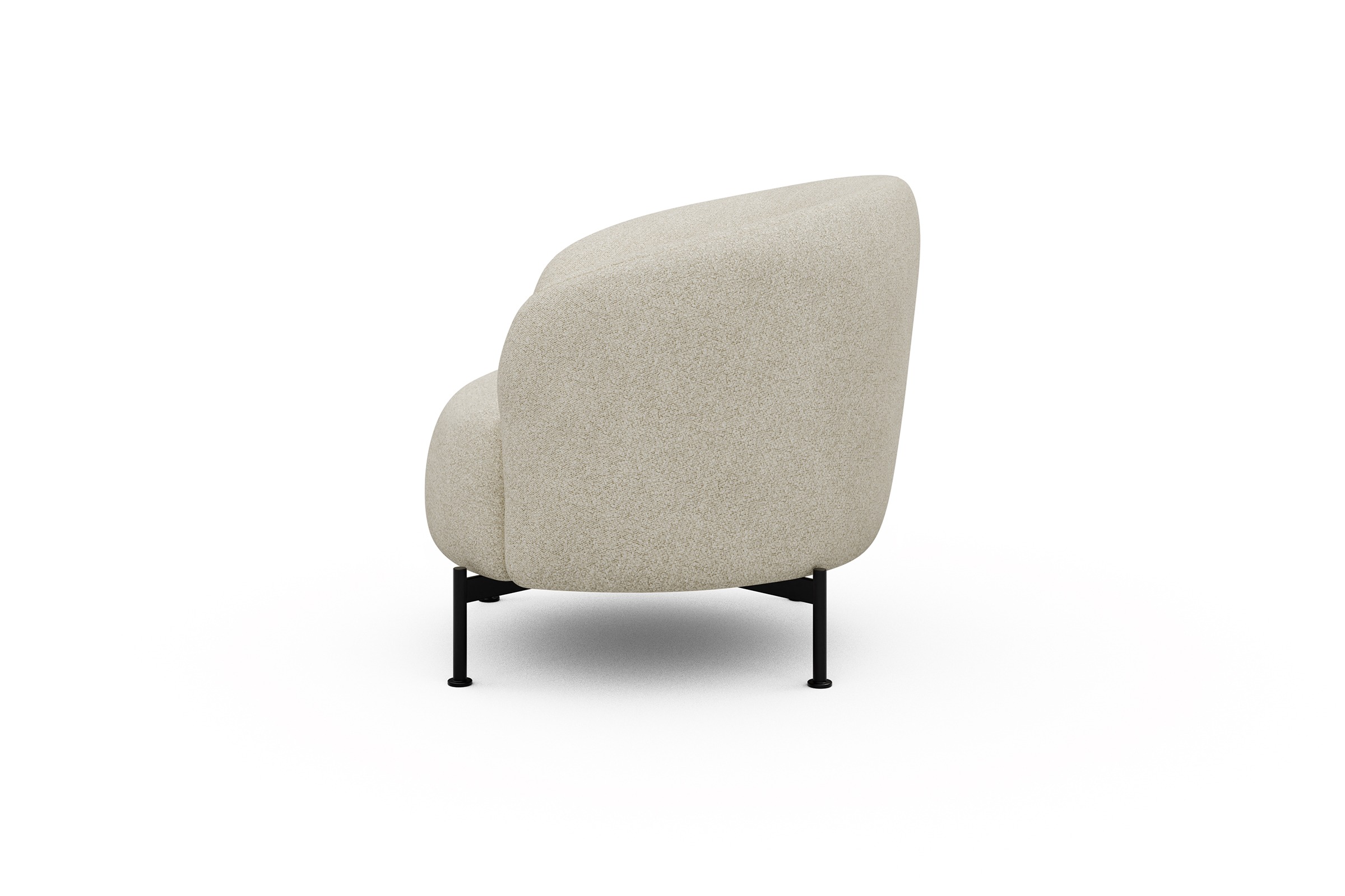 Sessel Ronda X-Metallgestell Schwarz Boucle-Off-White