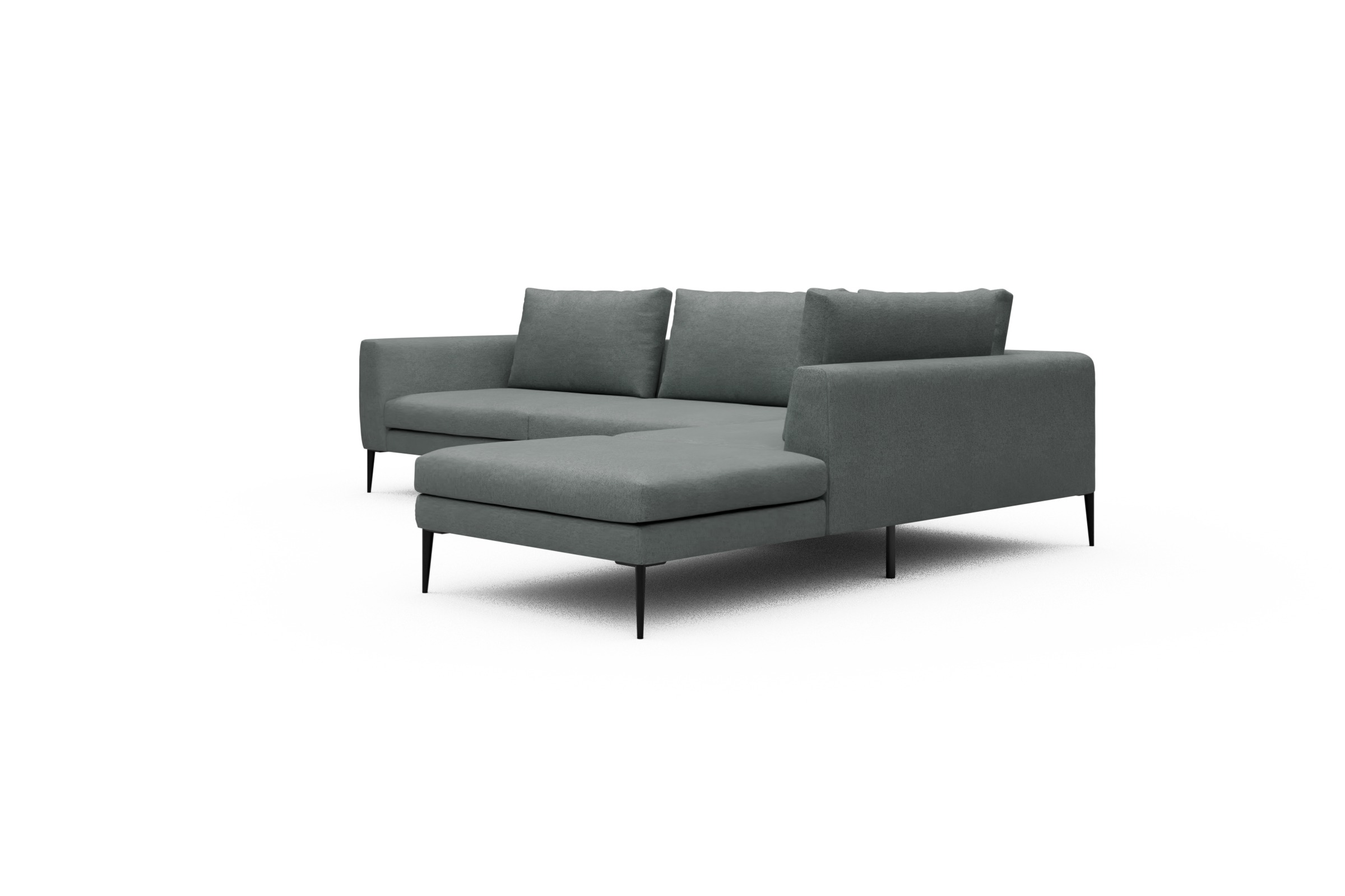 Ecksofa Paul Relax-Ecke links mit 3-Sitzer Denari-Soft-Grey