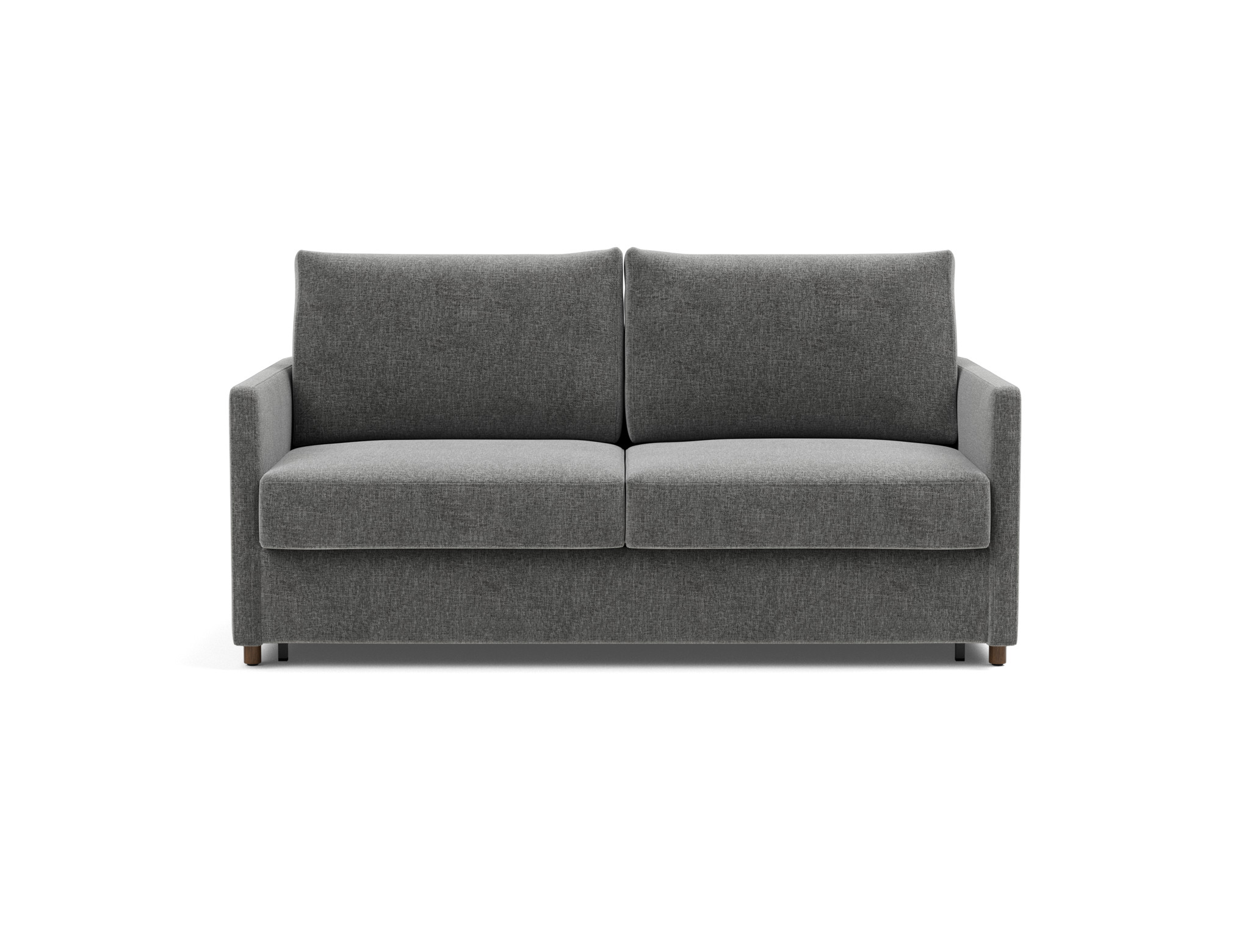 Schlafsofa Neah mit Slim-Armlehnen 160 Strukturierter Stoff Twist 563-Charcoal