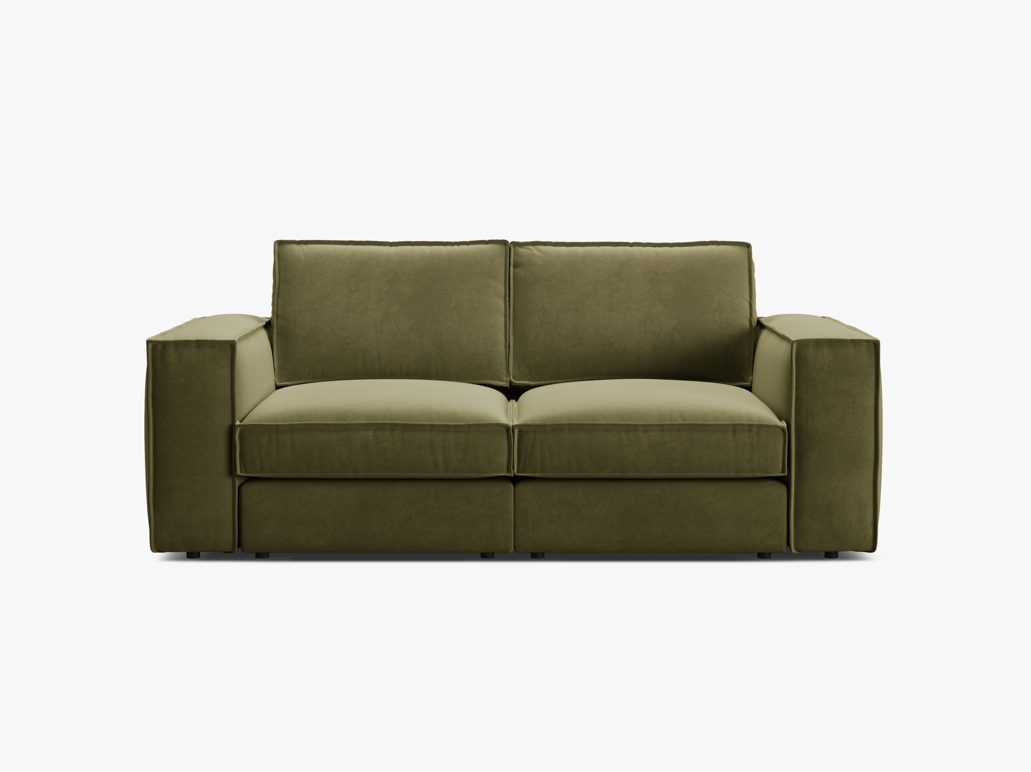 Micadoni modulares Sofa Pola 2-Sitzer Samt Salvador Grün