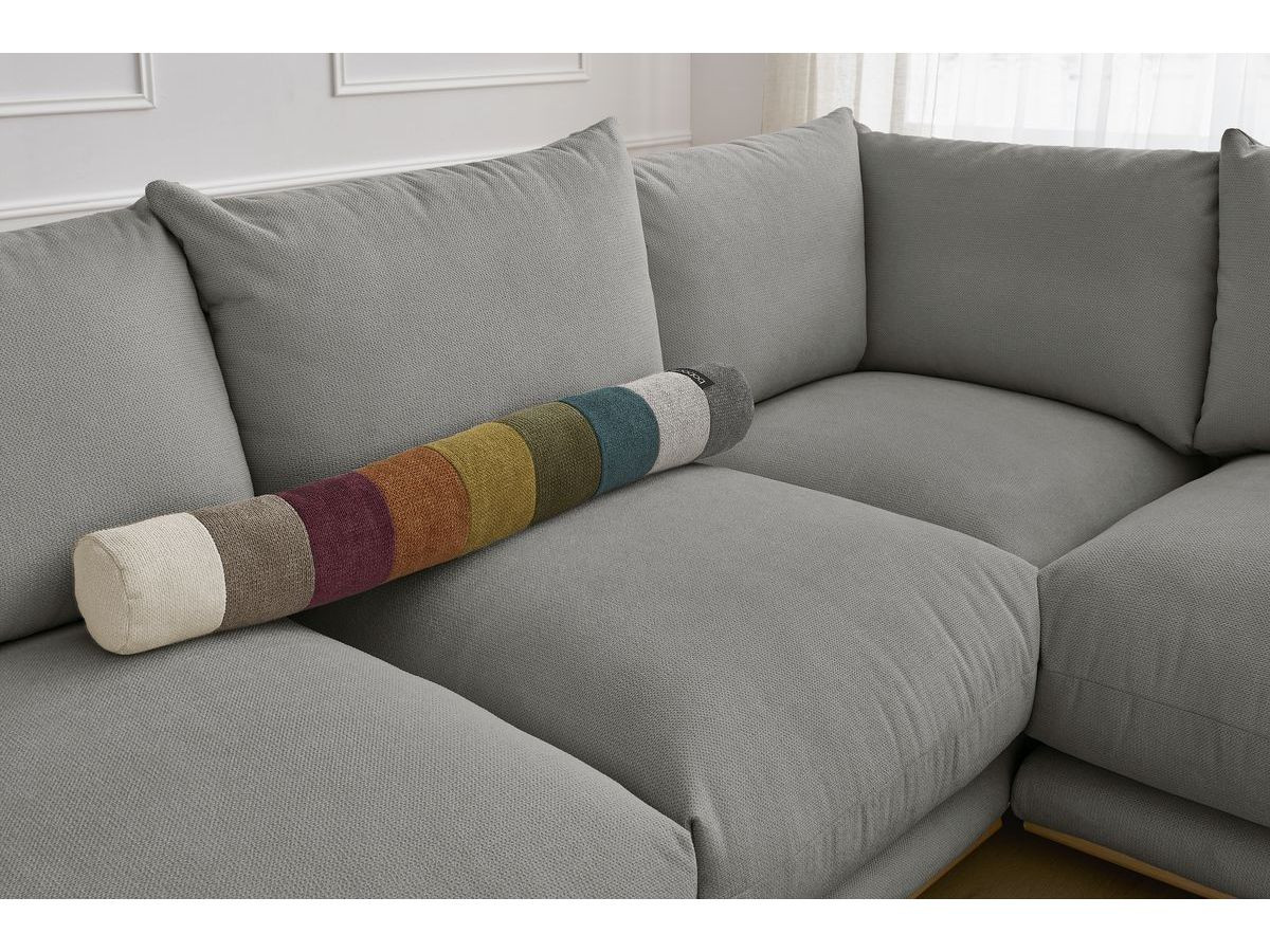 Bobochic Ernest Ecksofa mit Pouf Stoff Dunkelgrau