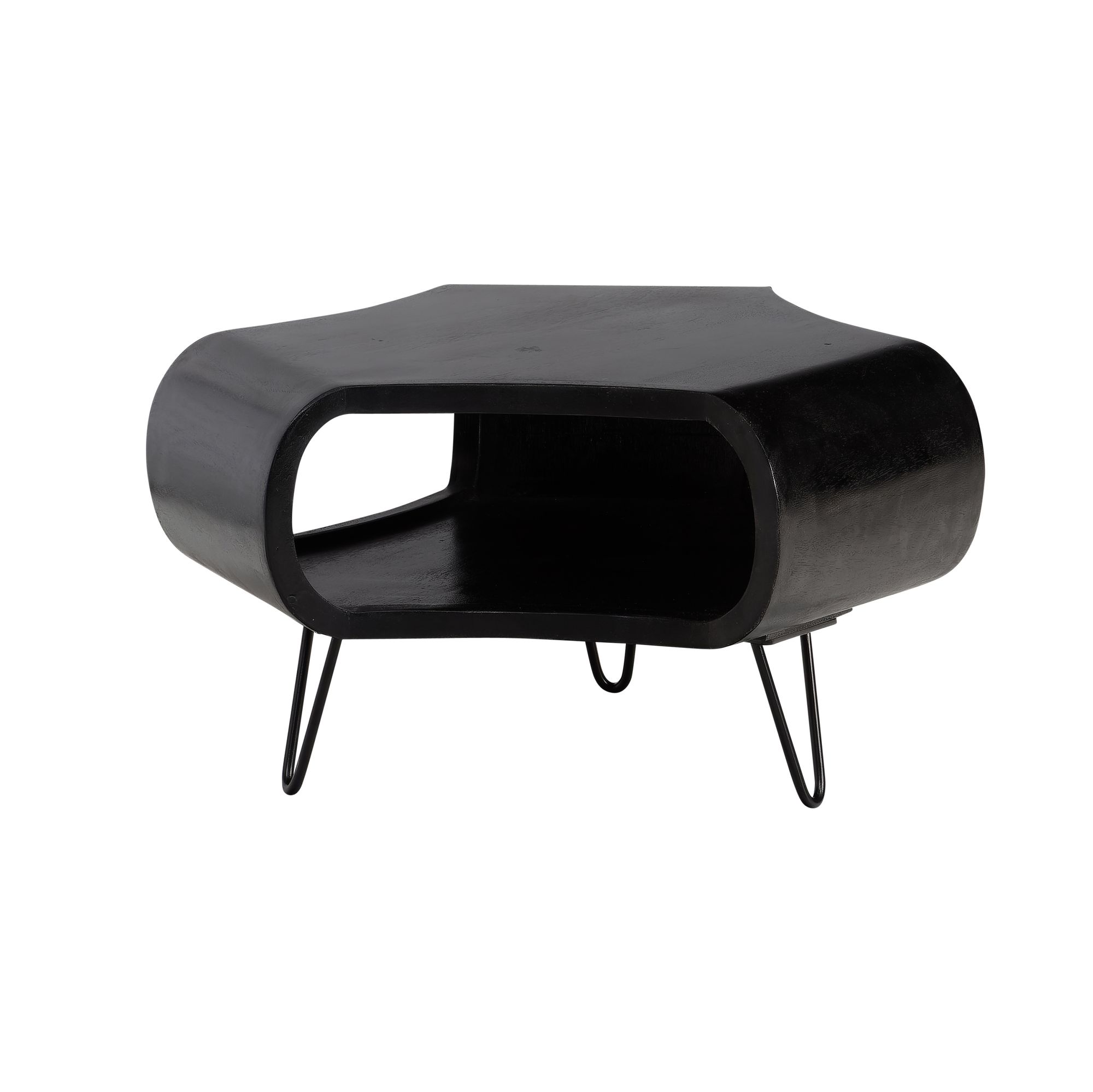 Couchtisch Trysil Massivholz Schwarz 60 × 60 × 35 cm