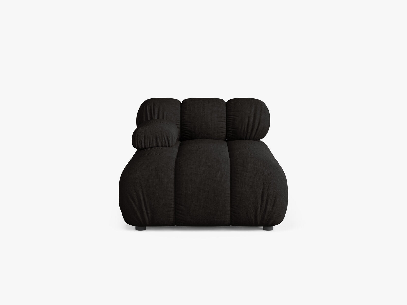 Micadoni Recamiere Bellis Links Strukturierter Stoff Liberty Schwarz