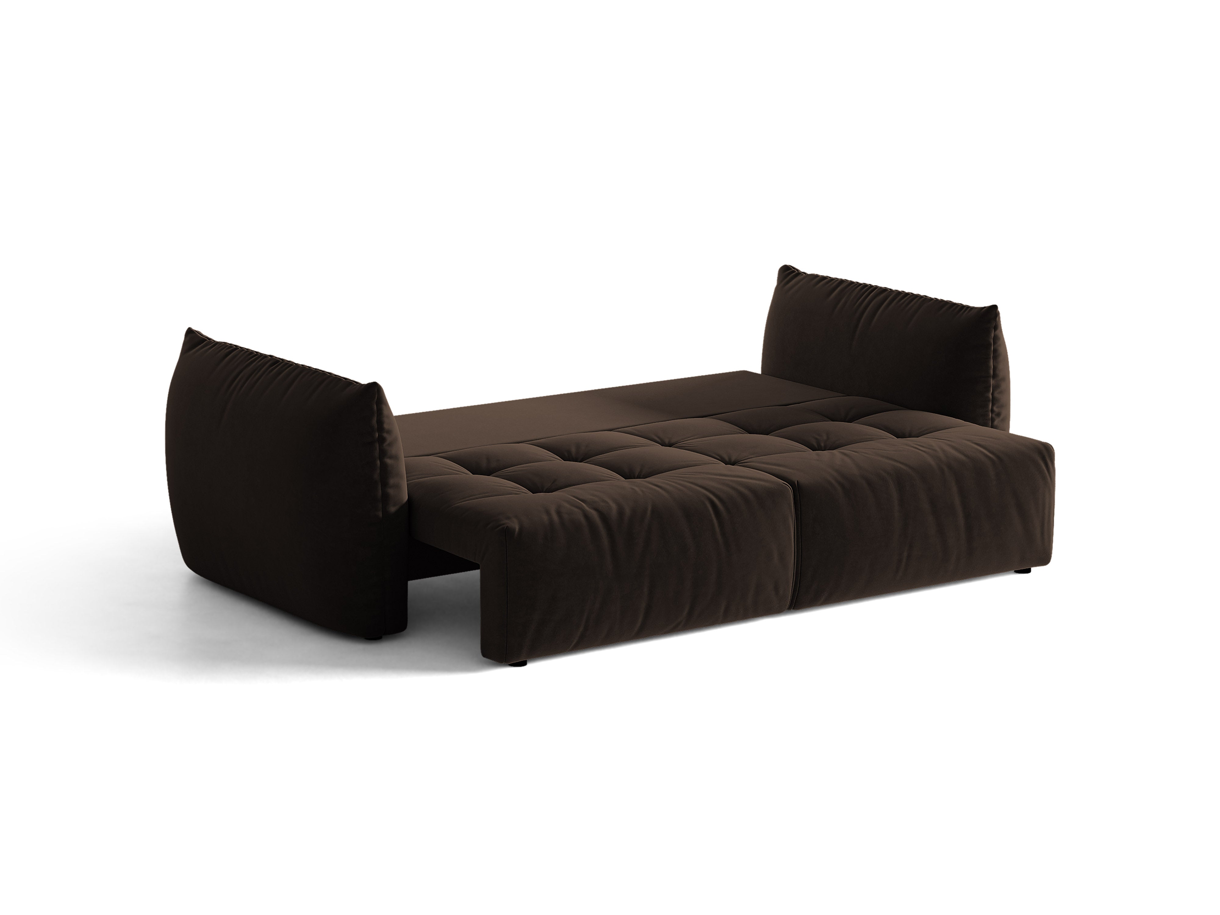 Micadoni Bloom Samtiges Sofa Mit Bettfunktion Und Stauraum Samt Bluvel Dunkelbraun