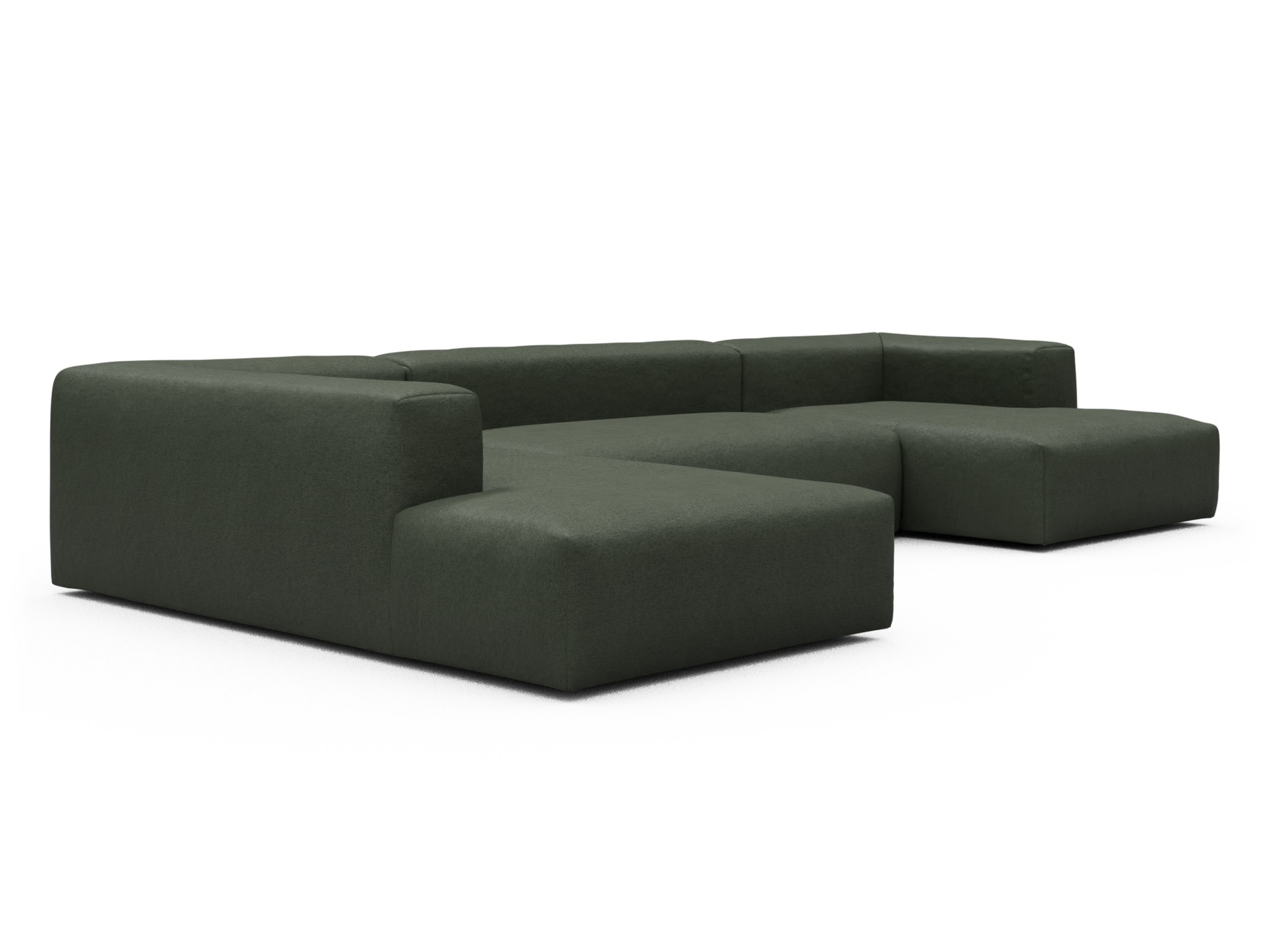 Skandi Home Wohnlandschaft Fred Relax-Ecke links mit 2-Sitzer und Chaiselongue rechts Denari-Forest-Green moebelfaktor