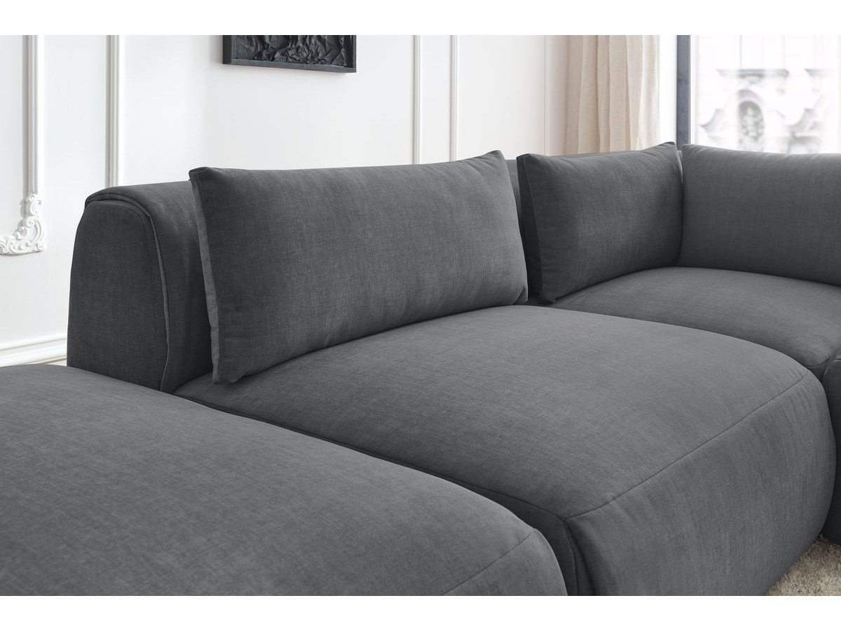 Bobochic Jeanne Ecksofa 271 × 300 cm Samt Dunkelgrau