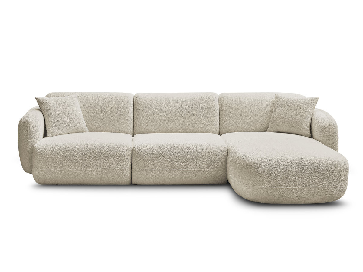 Bobochic Anda Ecksofa 292 × 163 cm Chenille Beige Ecke rechts