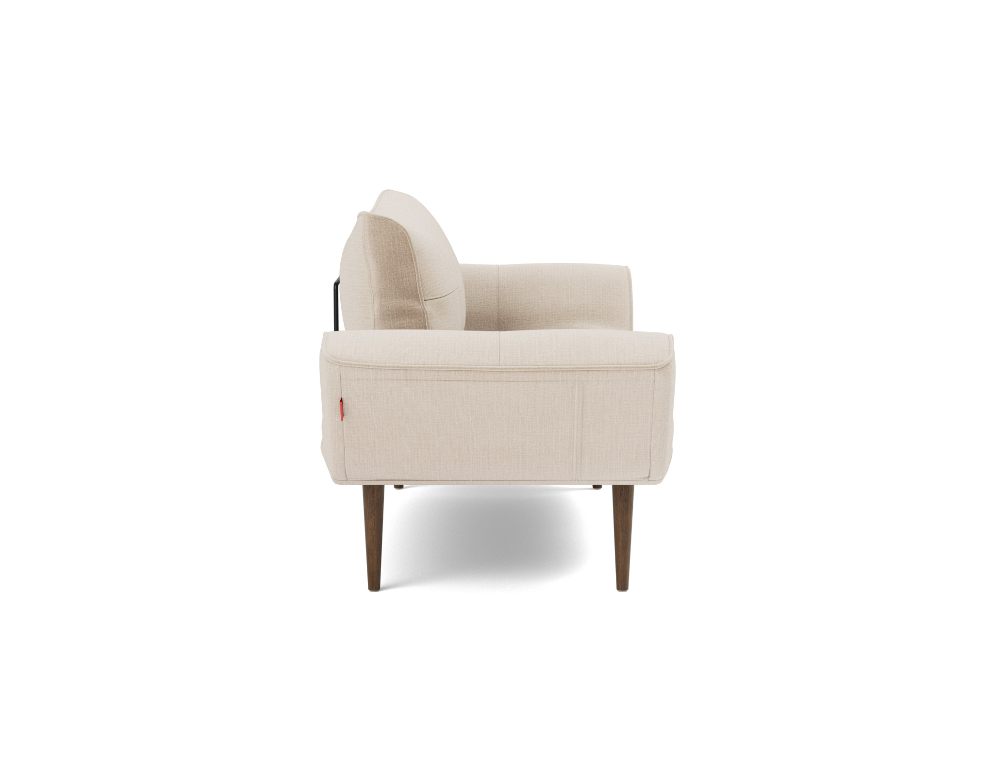 Tagesbett Zeal Chenille Esina 410-Almond-Beige Beine Styletto Eiche dunkel