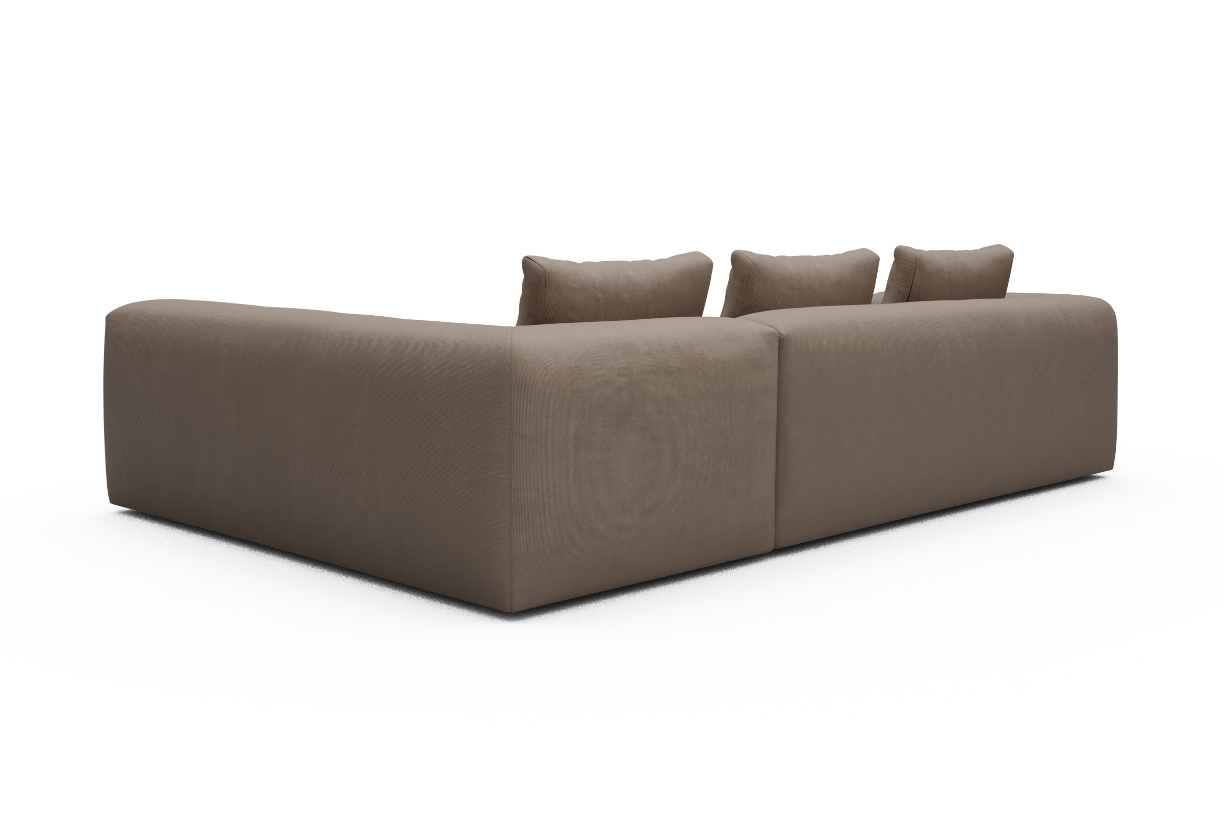 Ecksofa Fred 2x 2,5-Sitzer rechts offen Cordufine-Biege