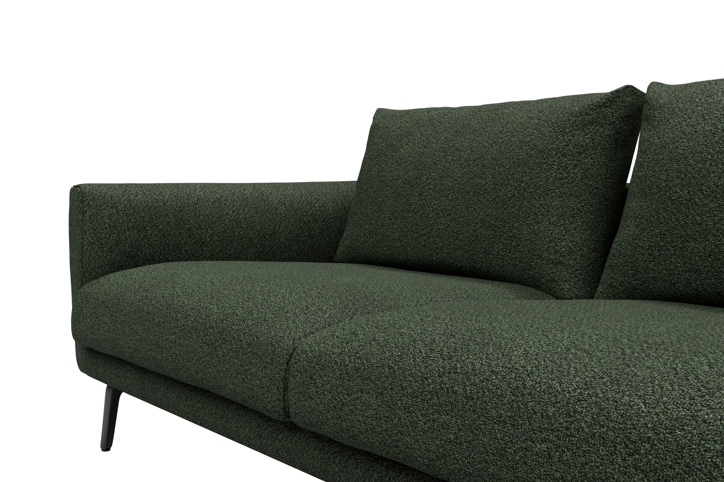 Ecksofa Karl Relax-Ecke rechts mit 2,5-Sitzer Vanora-Deep-Green