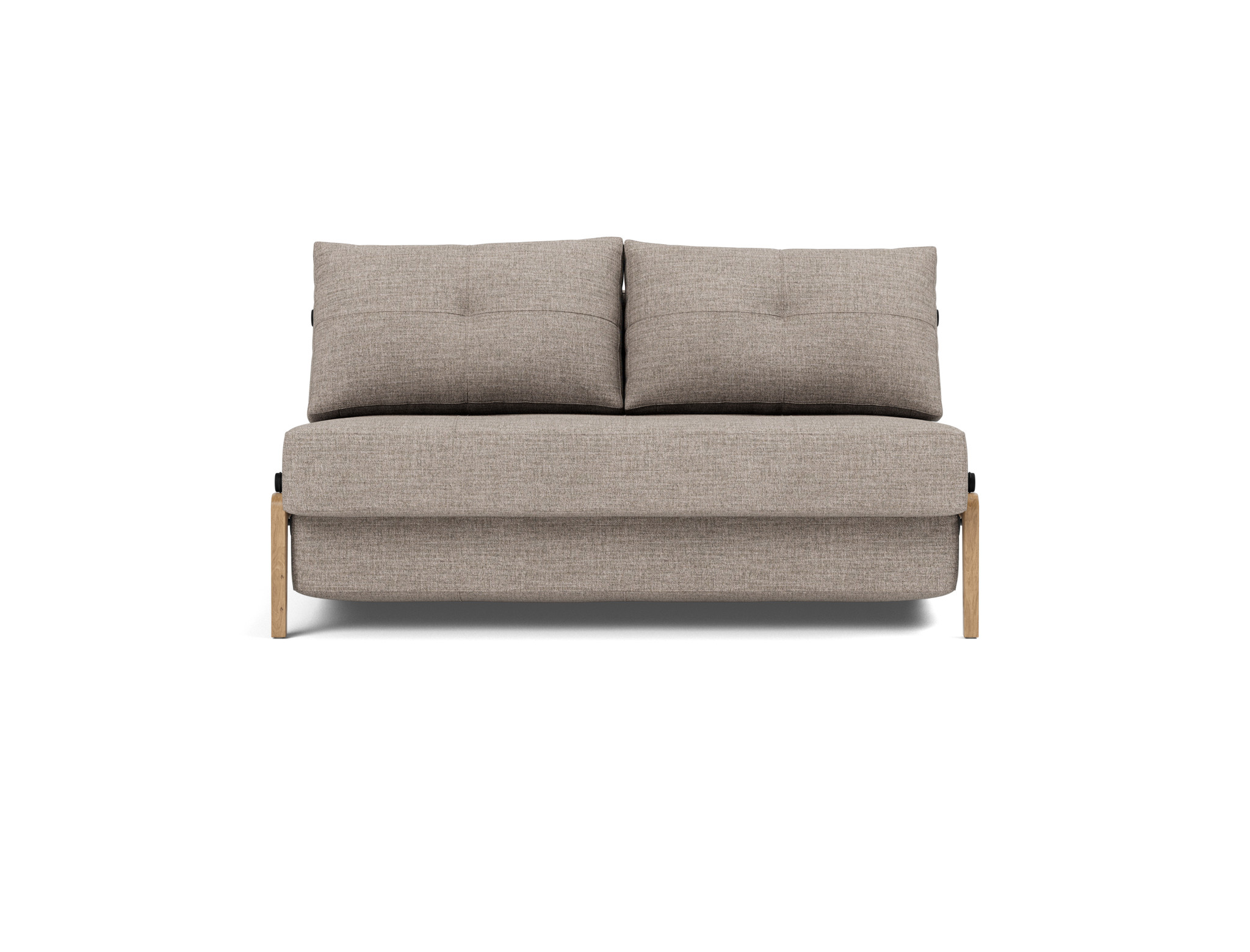 Schlafsofa Cubed 140 Chenille Yuveno 472-Warm-Grey Beine Eiche