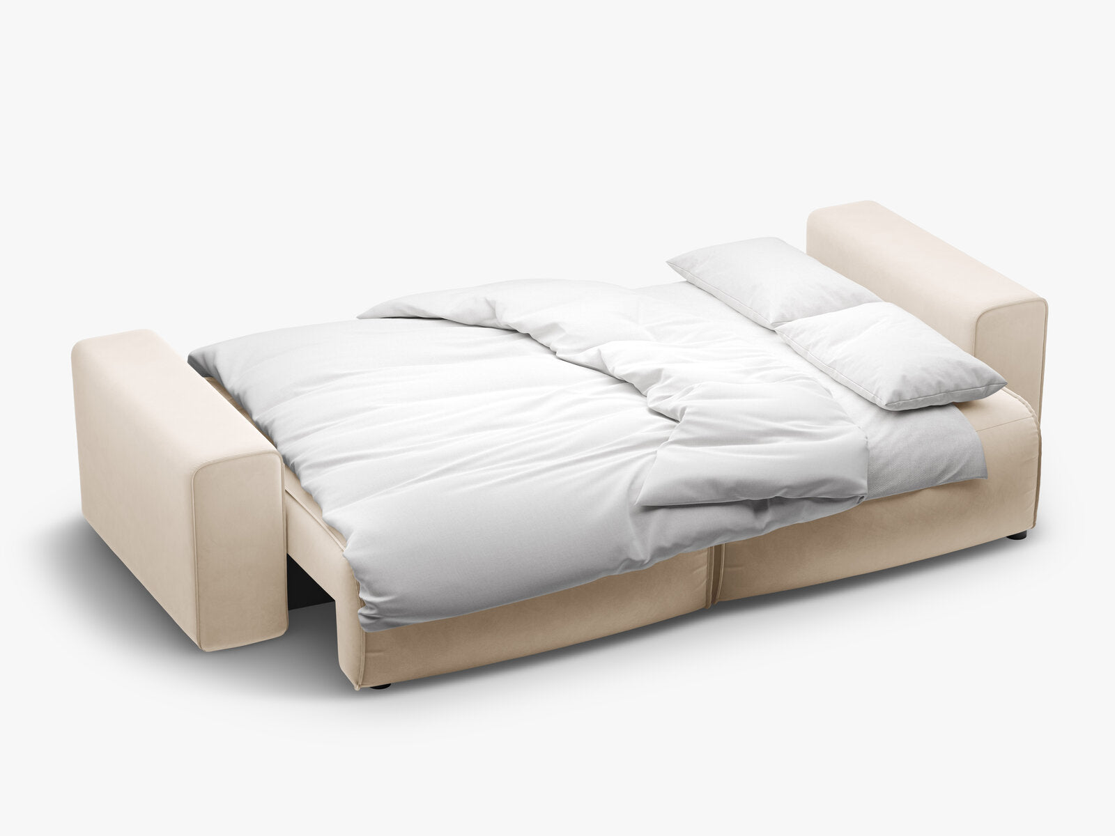 Micadoni Sofa Victor 3-Sitzer mit Schlaffunktion Samt Nude