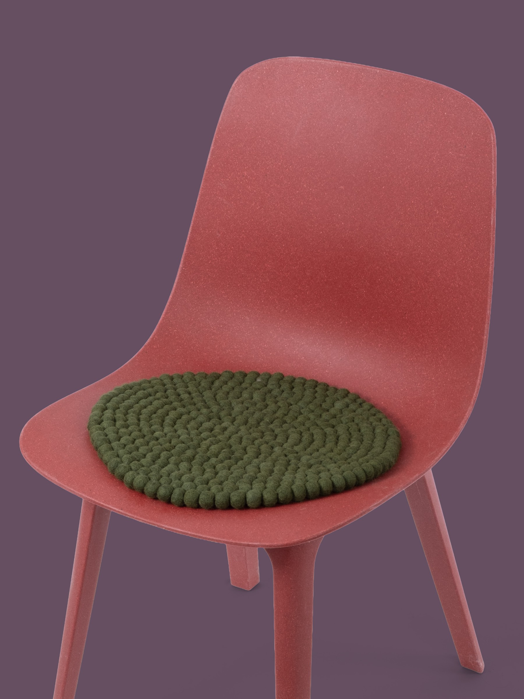 myfelt Jost Filzkugel-Sitzauflage Tannengrün Ø 36 cm