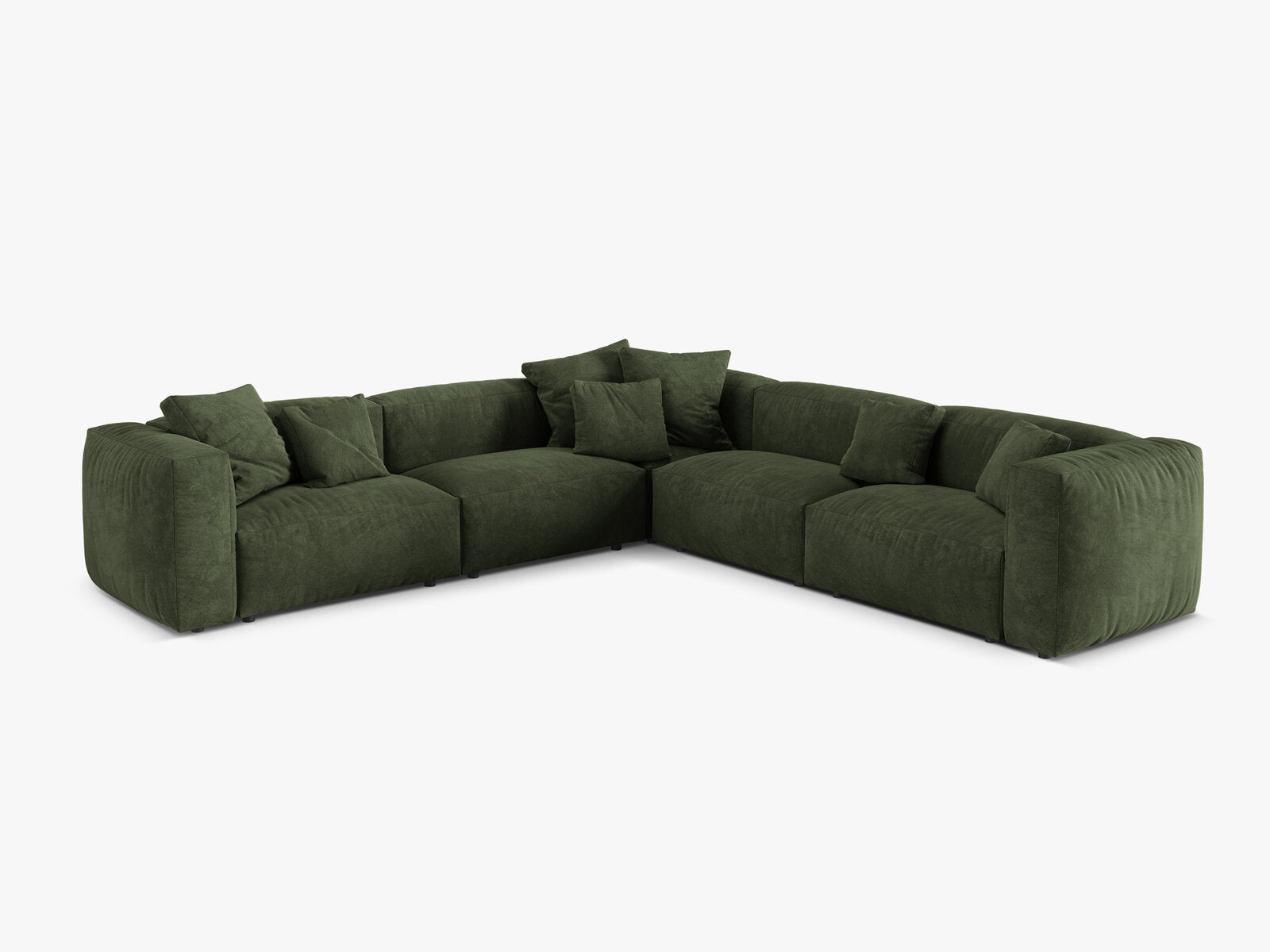 Micadoni modulares symmetrisches Ecksofa XL Martina 5-Sitzer Samt Vogue Grün