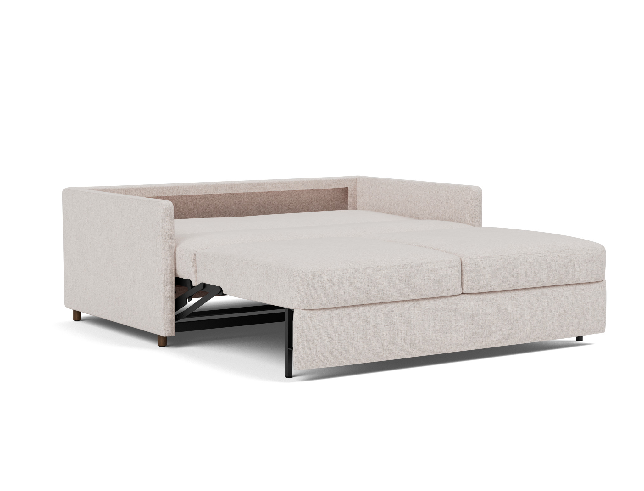 Schlafsofa Neah mit Slim-Armlehnen 160 Strukturierter Stoff Weda 300-Weda-Sand