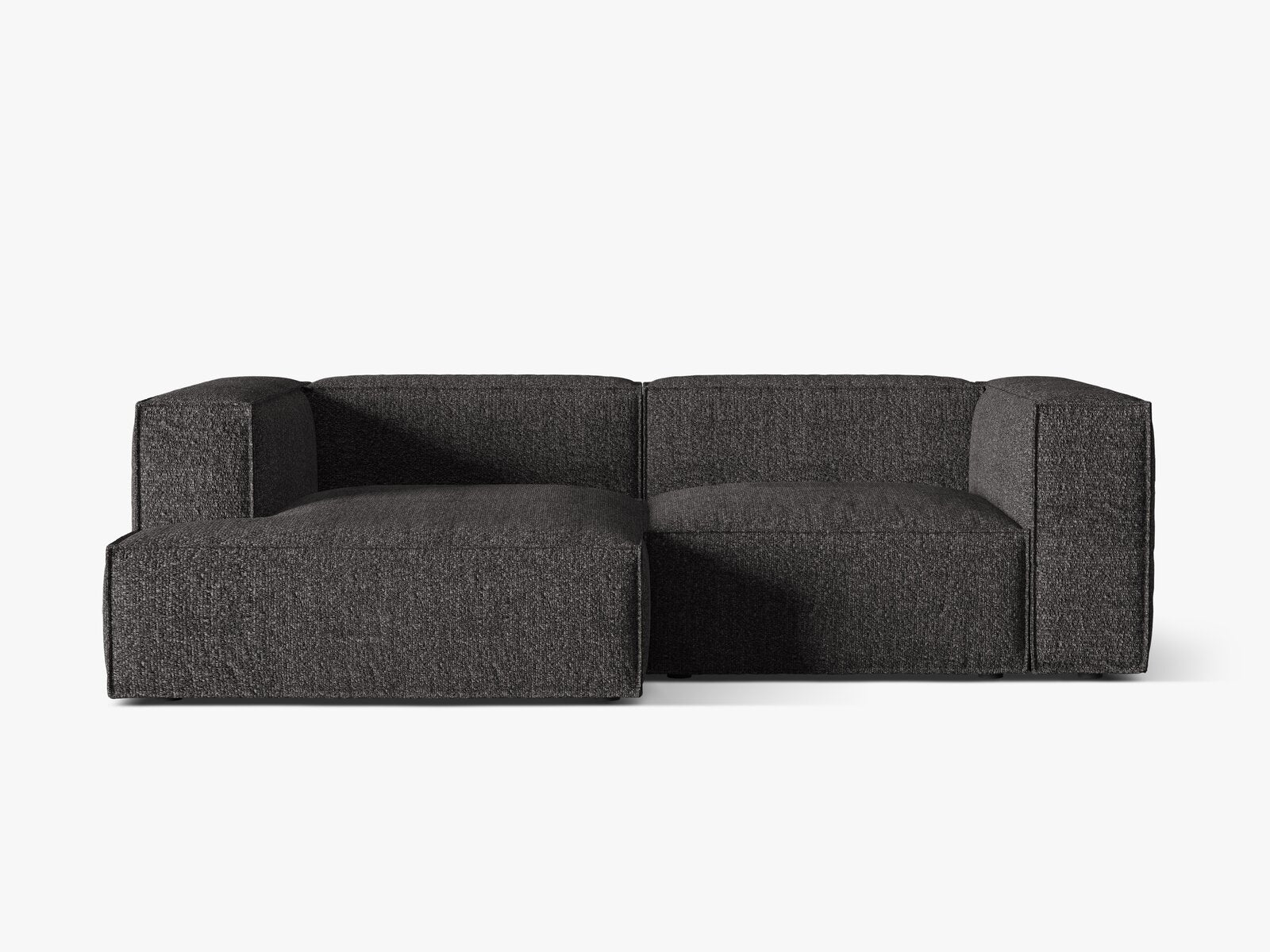 Micadoni Ecksofa Nuria 3-Sitzer Links Boucle Anthrazit