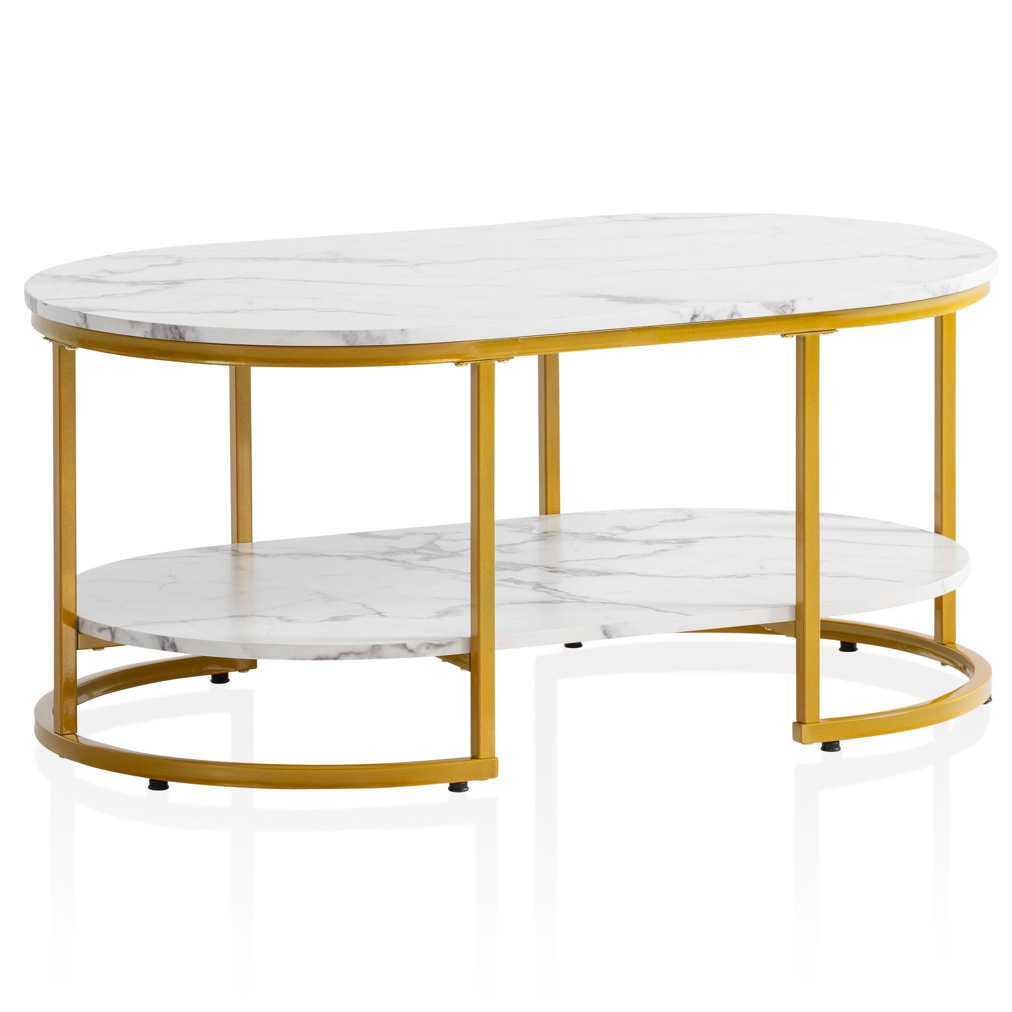 Couchtisch Heimey Marmoroptik Weiß 100 × 60 × 45 cm