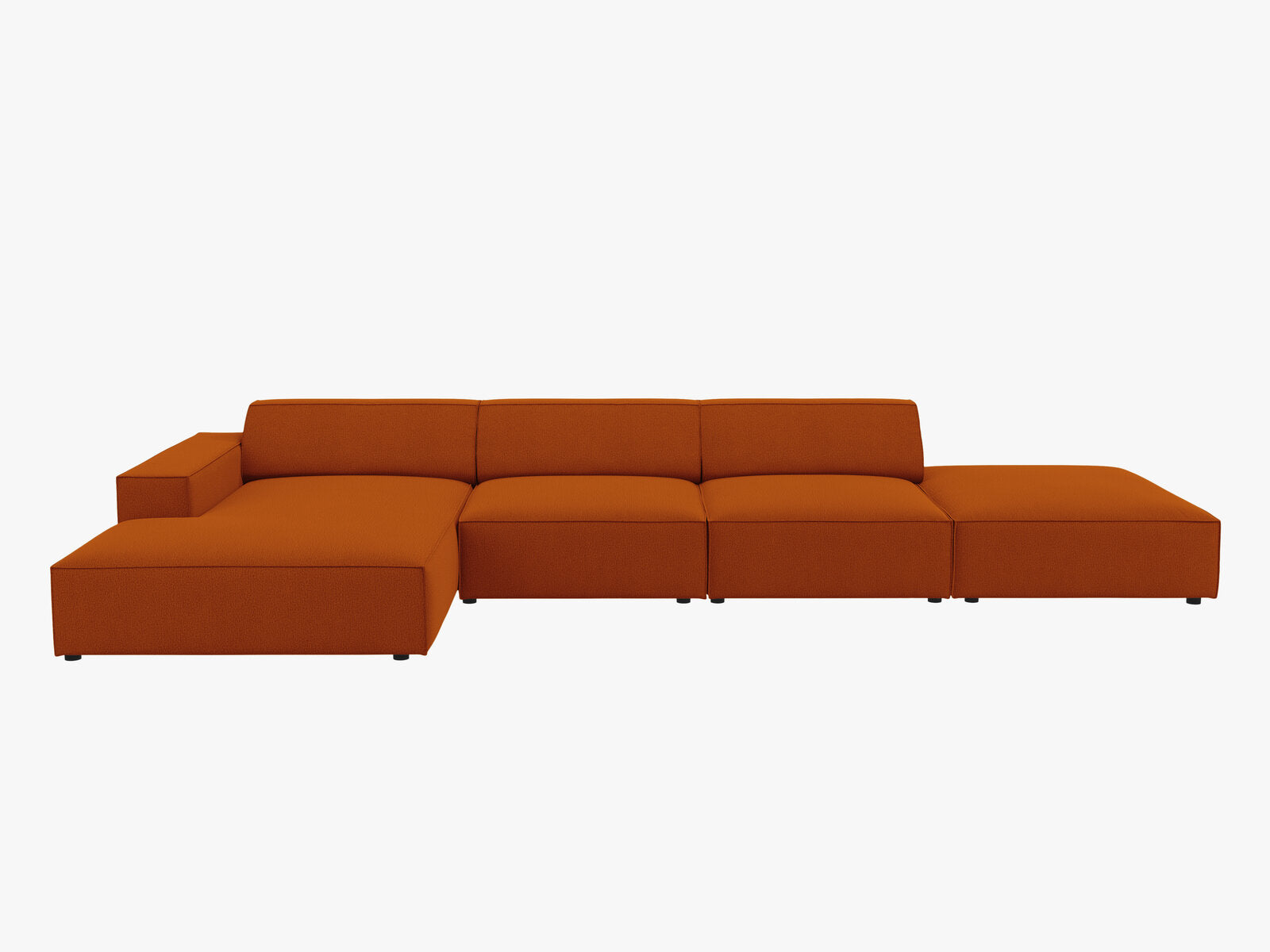Micadoni Ecksofa Jodie 5-Sitzer Links Strukturierter Stoff Megan Terrakotta