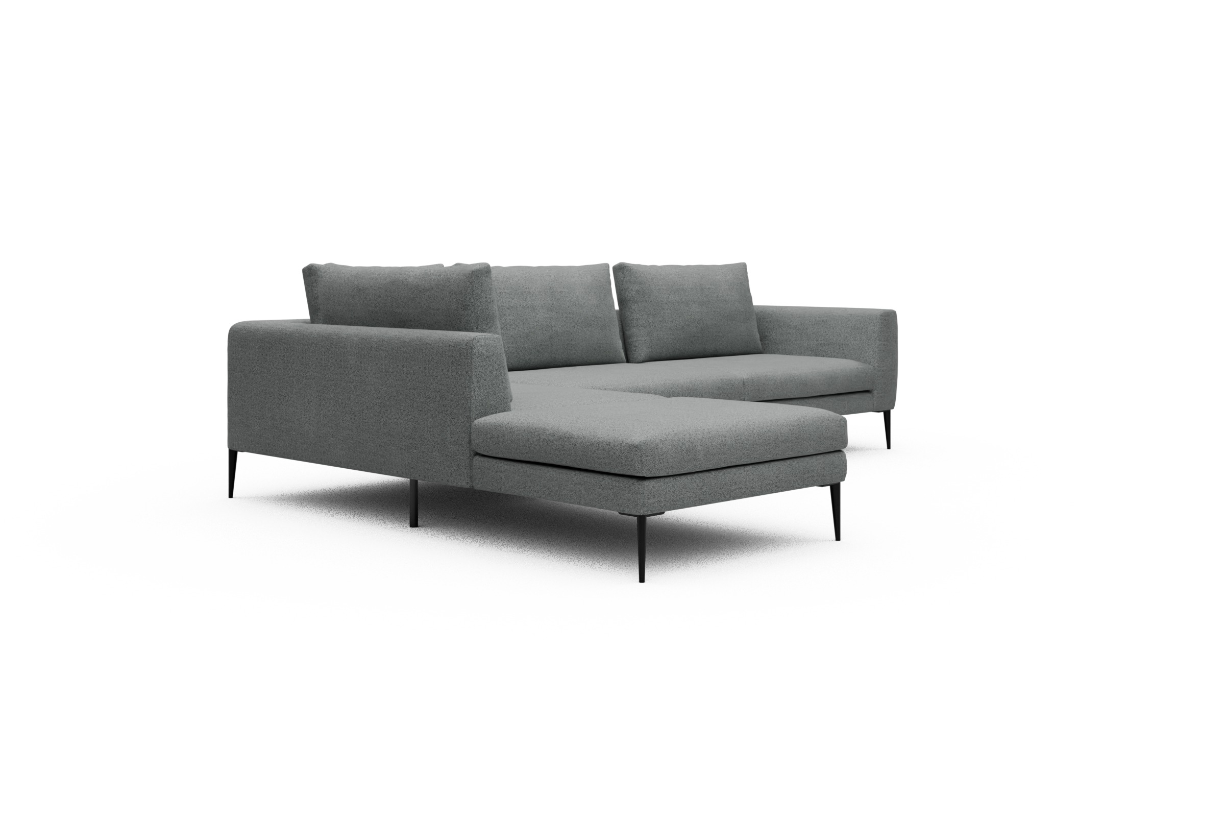 Ecksofa Paul Relax-Ecke rechts mit 3-Sitzer Aivi-Gravet-Grey