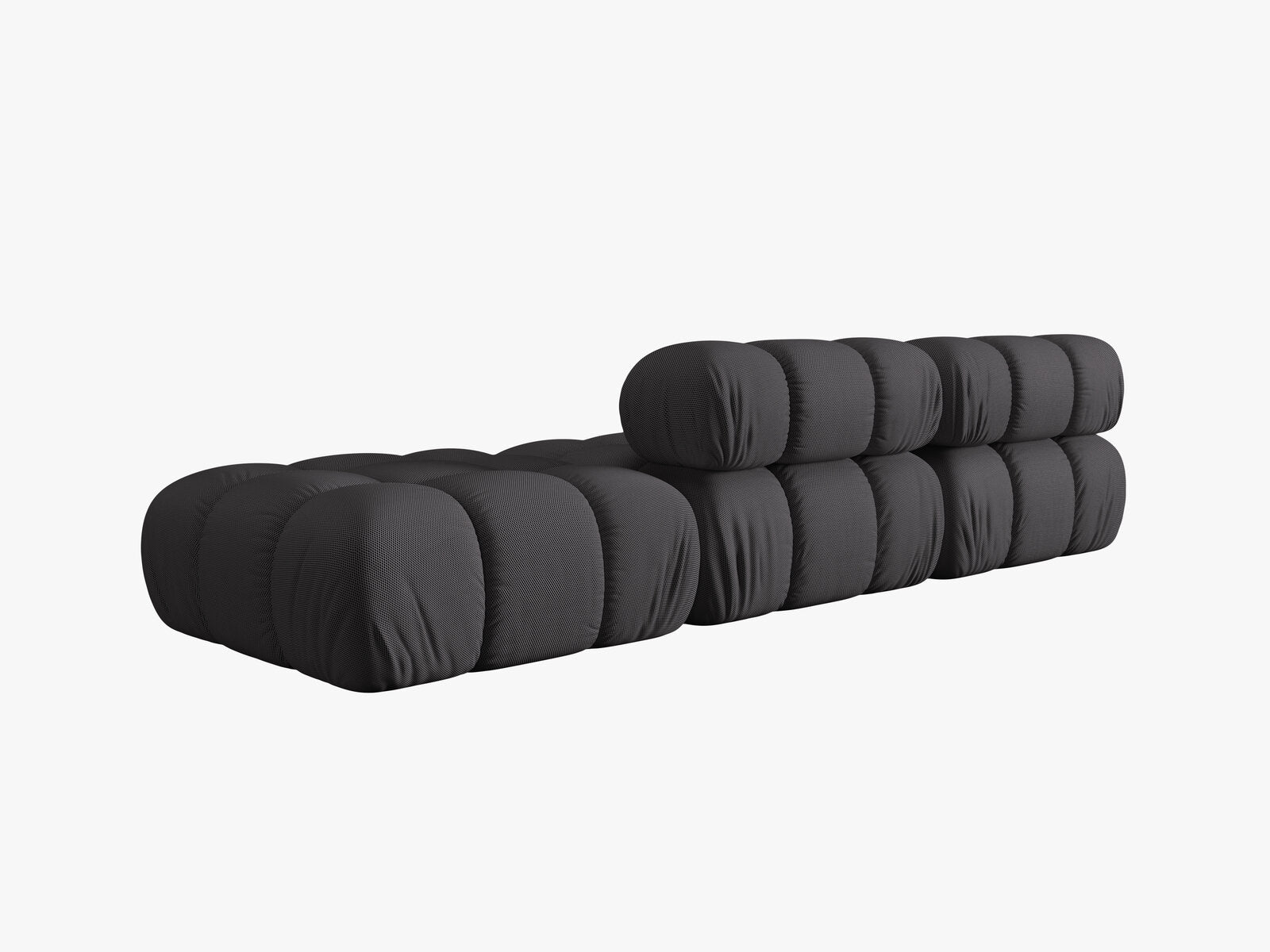 Micadoni Modulares Sofa Bellis 4-Sitzer Rechts 3D-Stoff Sonic Espresso