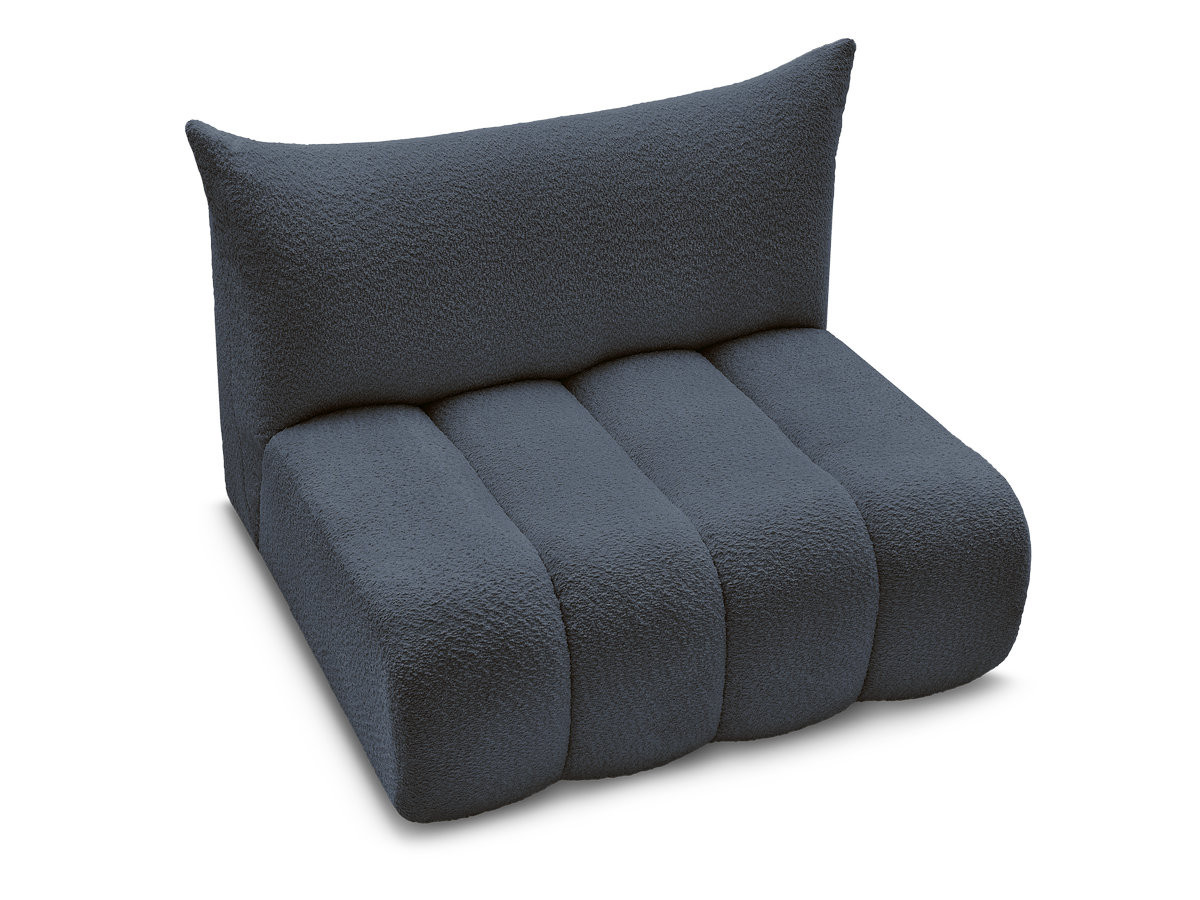 Bobochic Azra Sofamodul 2-Sitzer 120 × 112 cm Bouclé-Stoff Dunkelblau