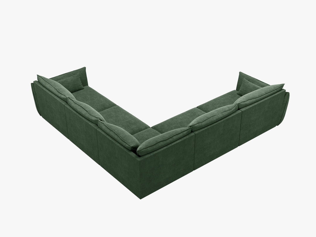 Micadoni Ecksofa Kaelle 7-Sitzer Chenille Over The Horizon Flaschengrün