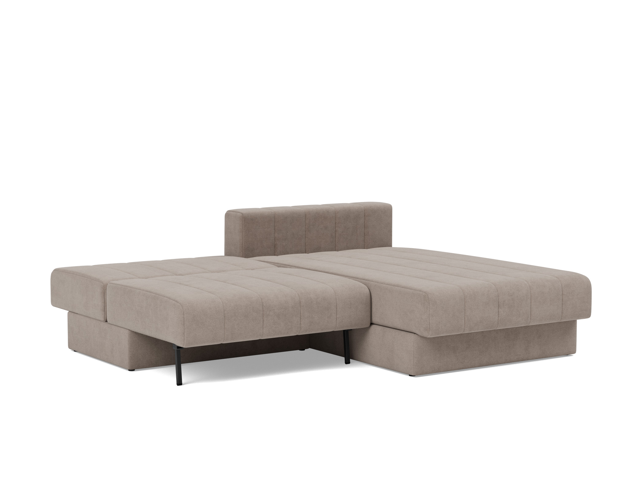 Schlafsofa Akello mit Chaiselongue Kord Cordufine 318-Beige