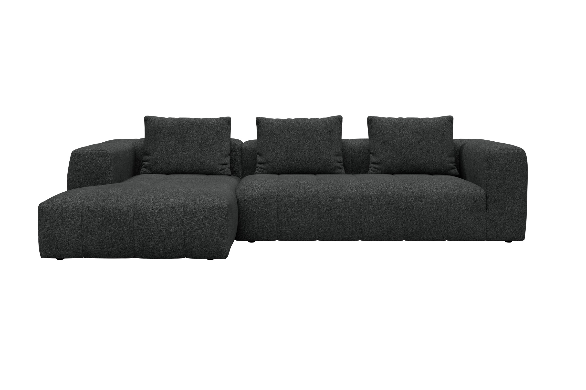 Hugo 2,5-Sitzer Armlehne rechts mit Chaiselongue Boucle-Charcoal moebelfaktor