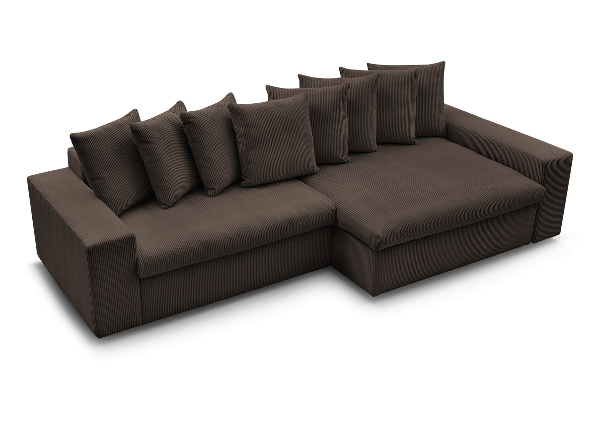 Bobochic Enore Ecksofa 330 × 157 cm Cordsamt Braun Ecke rechts
