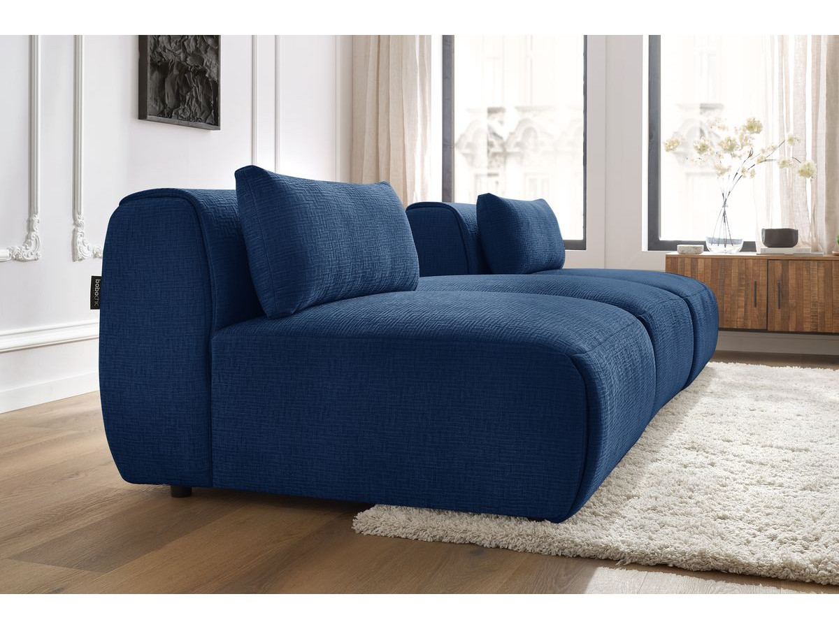 Bobochic Jeanne Sofa 3-Sitzer Strukturstoff Dunkelblau