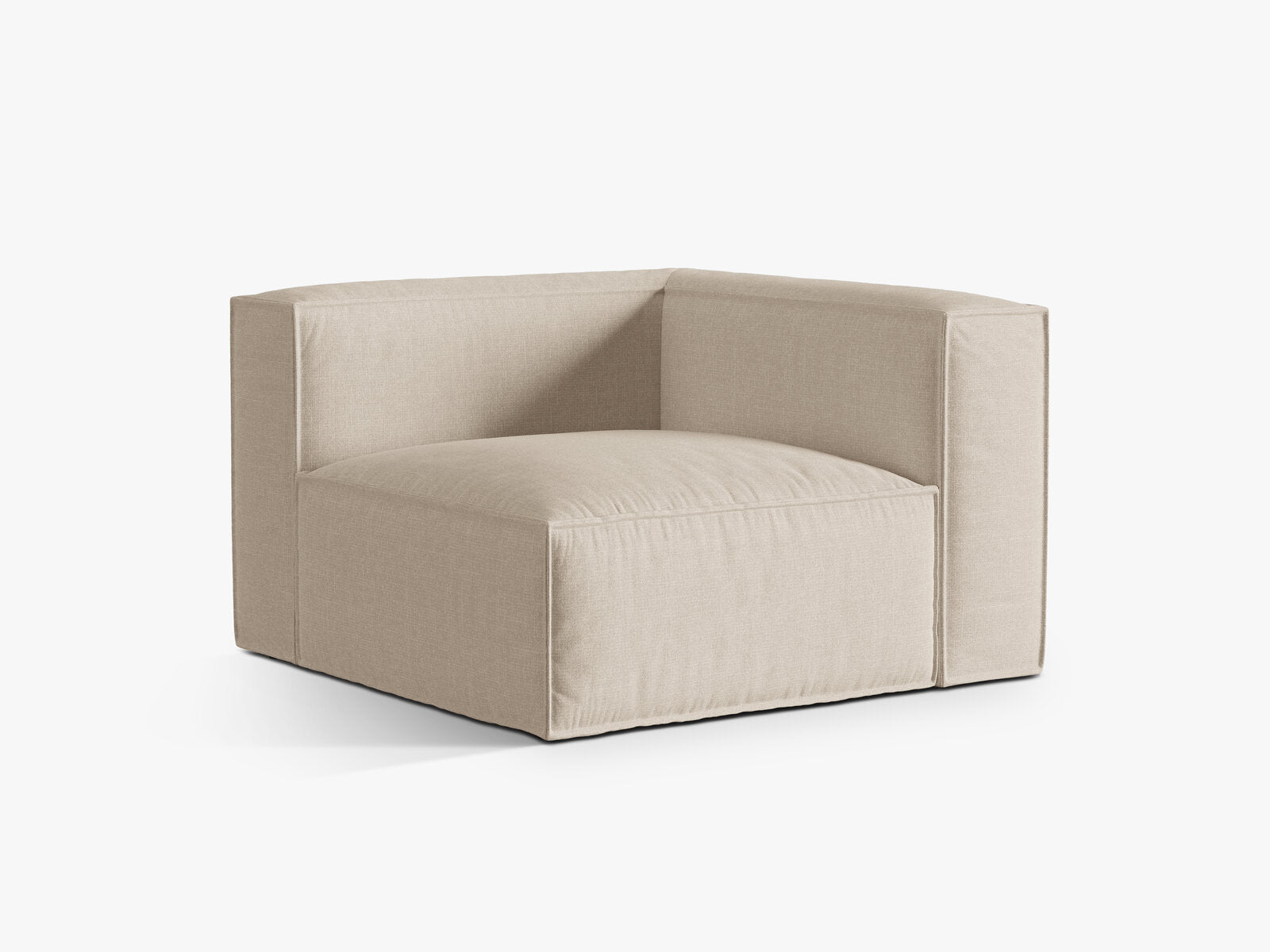 Micadoni Eckmodul Nuria 1-Sitzer Strukturierter Stoff Beige