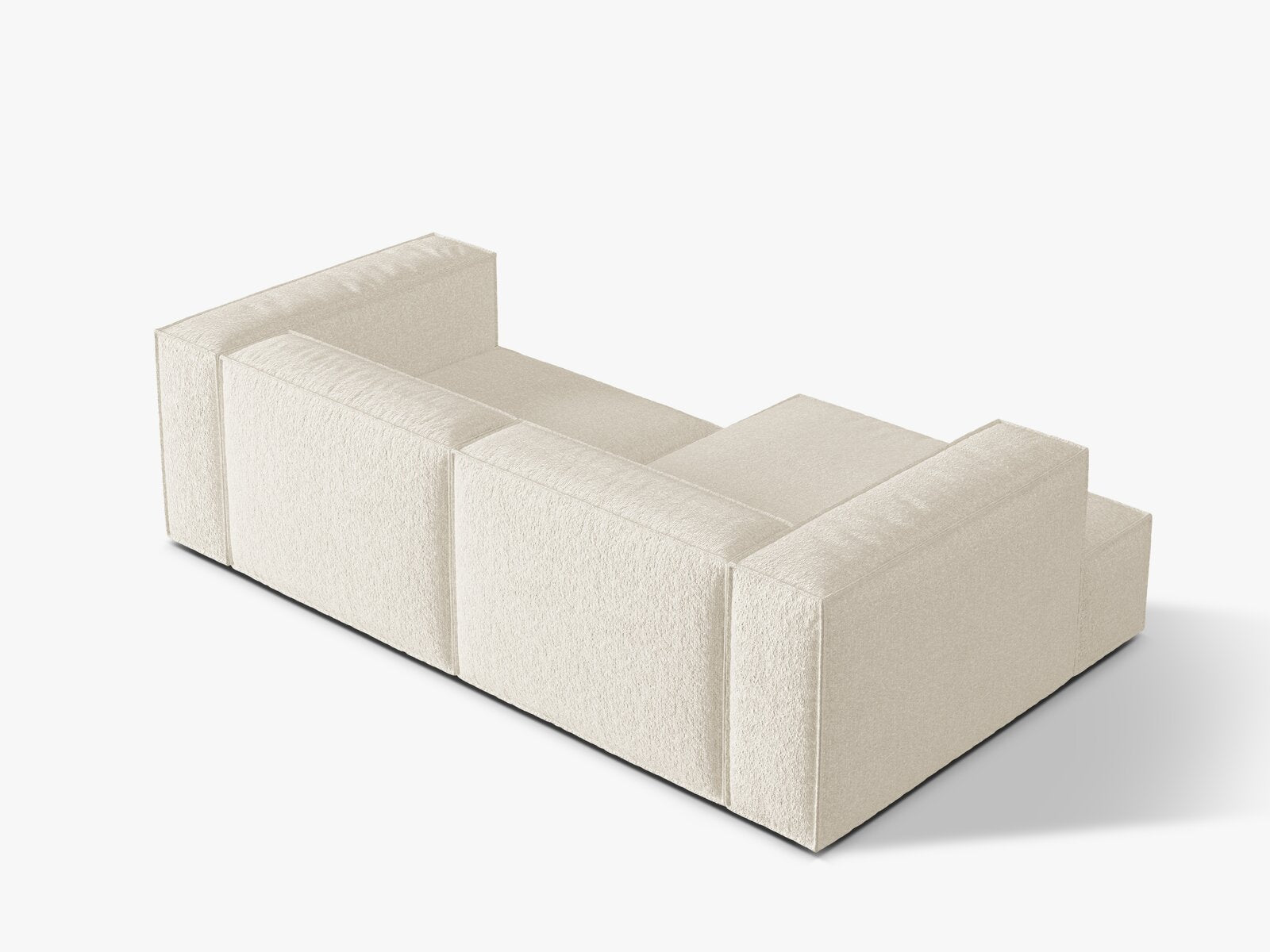 Micadoni Ecksofa Nuria 3-Sitzer Links Boucle Elfenbein