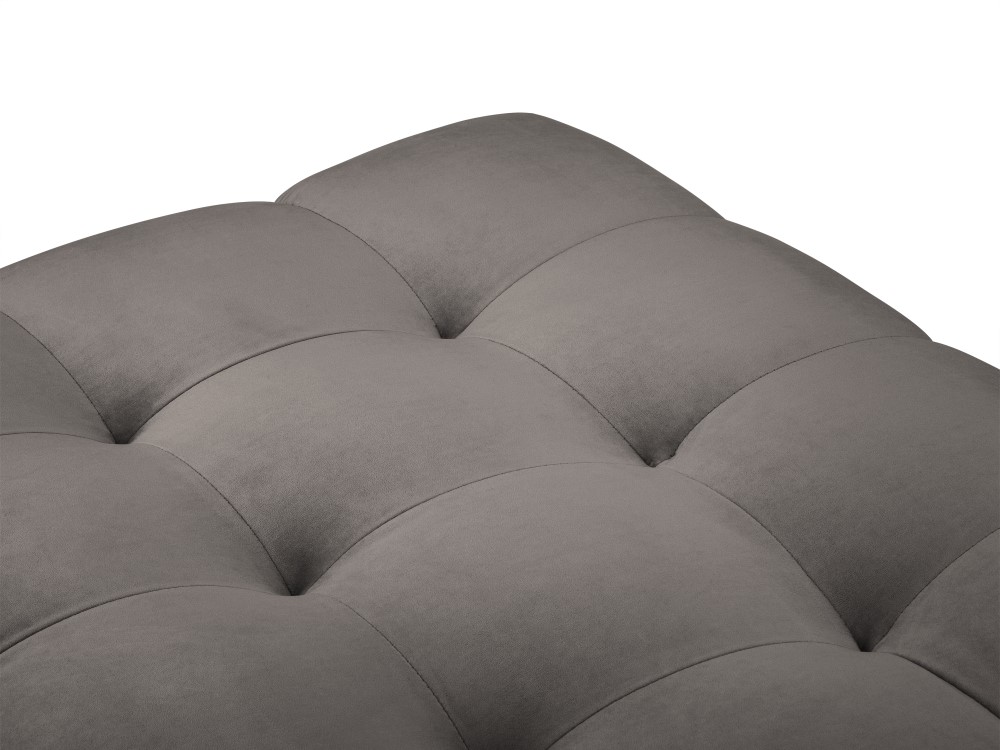 Cosmopolitan Design Pouf Bali Samt Bluvel Hellgrau Beine Schwarzes Metall